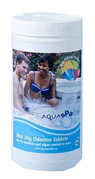 AquaSPArkle - Spa 20g Chlorine Tablets 1 X 1kg Stabilised small mini hot tub