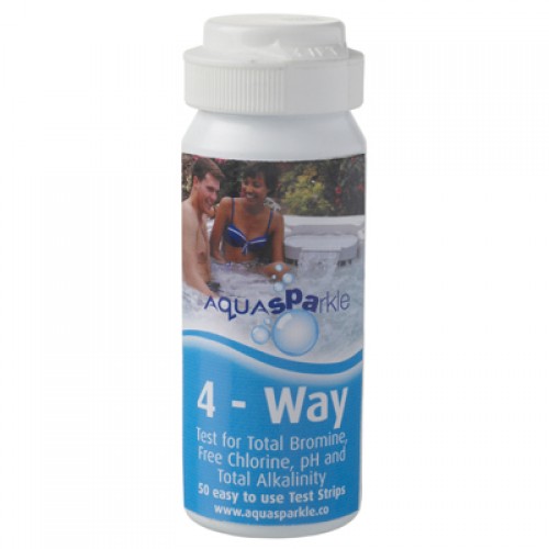 AquaSPArkle - 4-Way Chlorine/Bromine Test Strips 1 X 50 Strips Chlorine Bromine PH TA