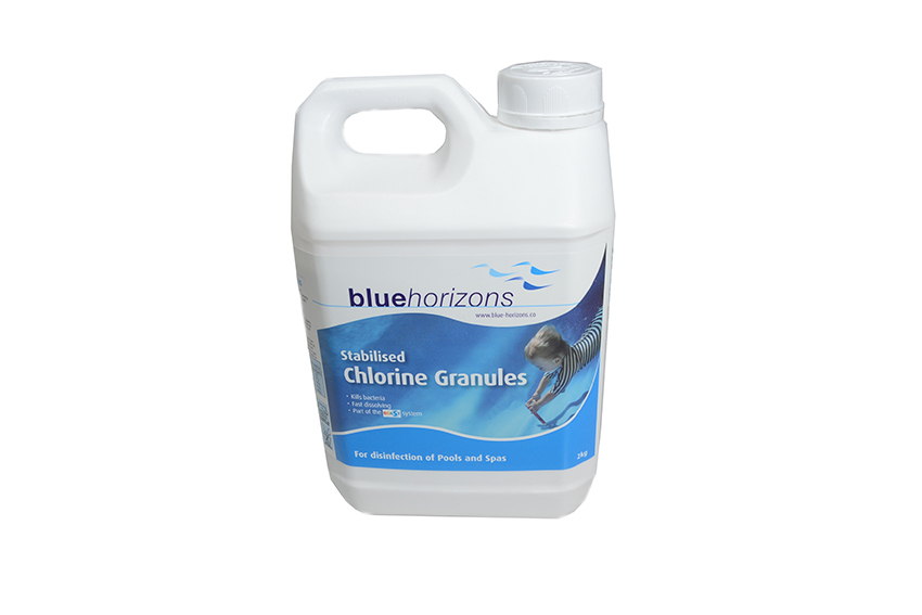 Blue Horizons - Stabilised Chlorine Granules 1 X 2kg Rapid dissolve Neutral PH