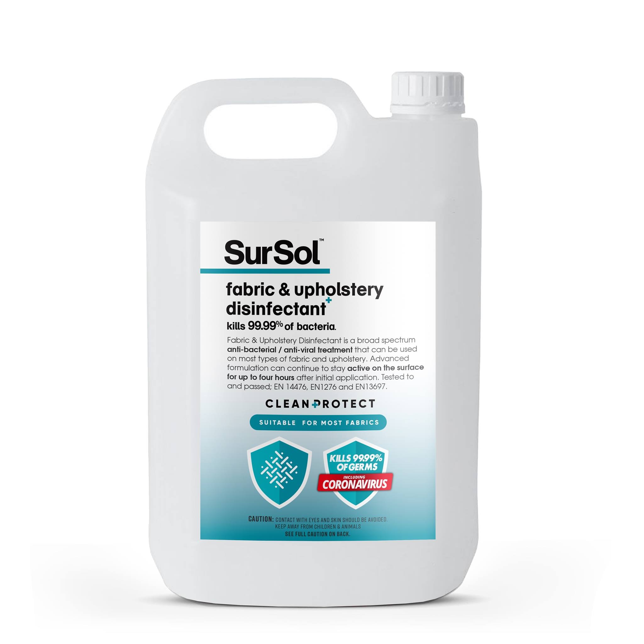 SurSol Fabric Upholstery Disinfectant Sanitiser 5 Litre Kills germs EN1276 EN14476