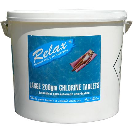 20kg Relax Pool Chlorine Tablets - 200g