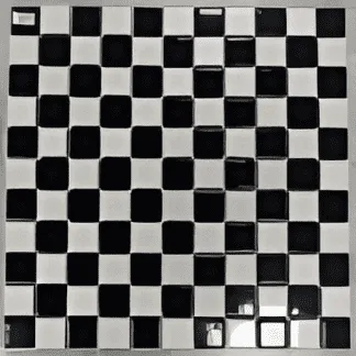 Deep Blue Ceramic Mosaic Black and White Tiles - 25x25mm for Concrete Pools, 300x300mm Sheet