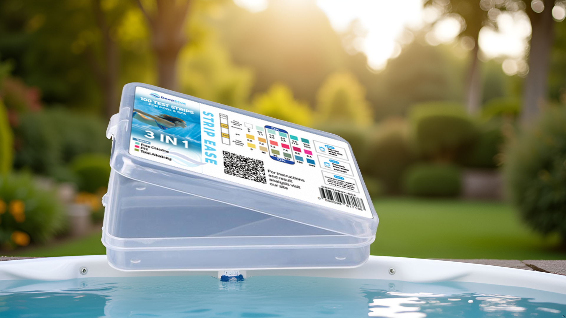 Deep Blue Pro Strip‑Ease 100 Spa Water Test Strips – 3-Way Chlorine – boxed pack with free results scanner - Image 3
