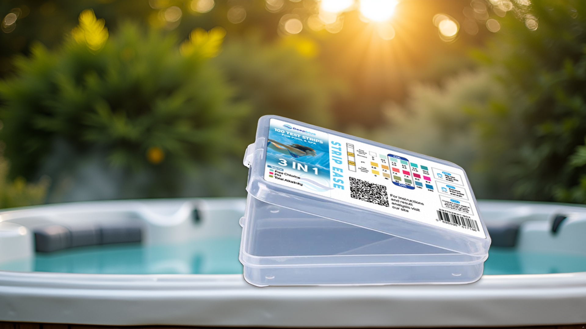Deep Blue Pro Strip‑Ease 100 Spa Water Test Strips – 3-Way Chlorine – boxed pack with free results scanner - Image 5