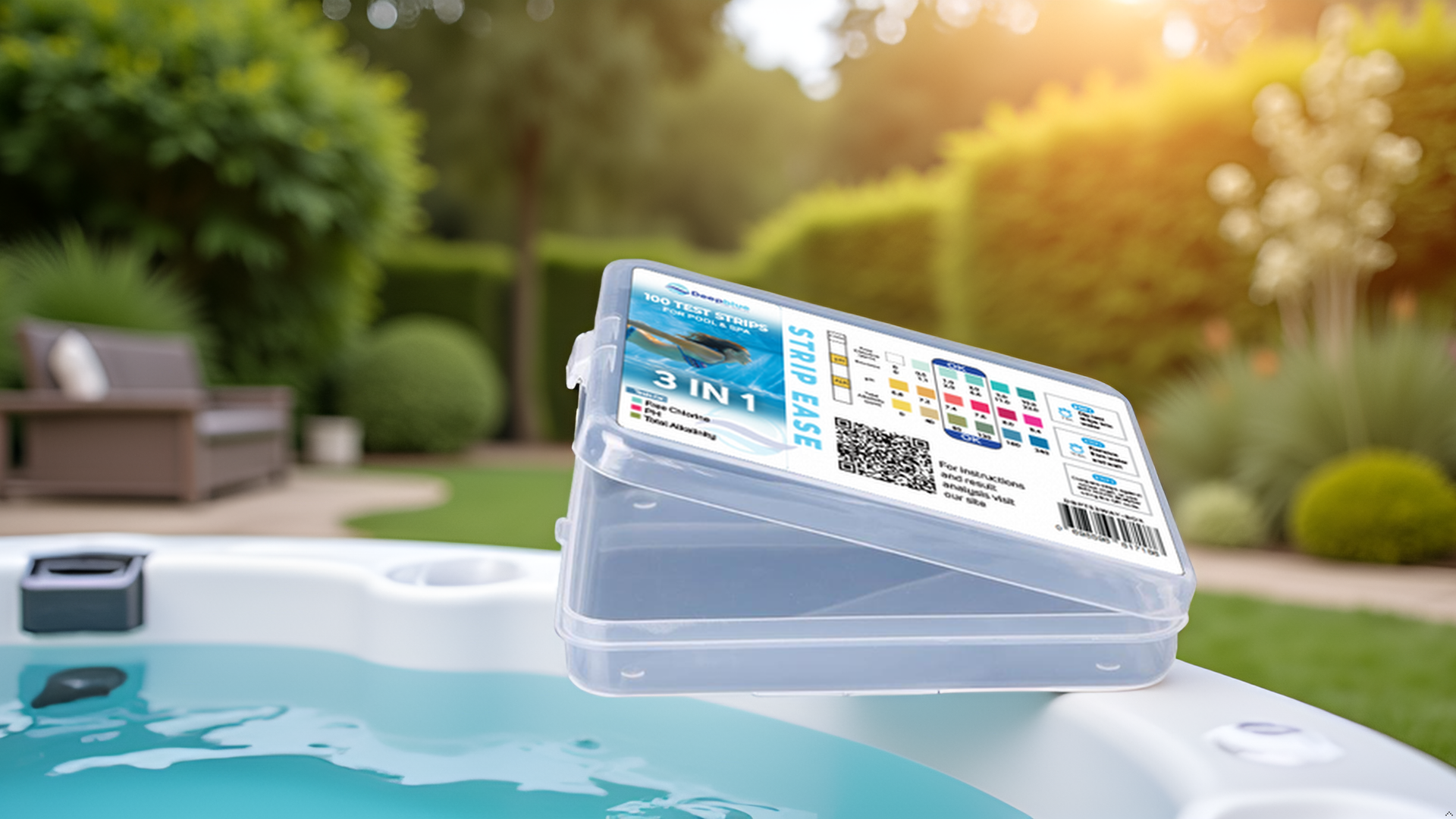 Deep Blue Pro Strip‑Ease 100 Spa Water Test Strips – 3-Way Chlorine – boxed pack with free results scanner - Image 6