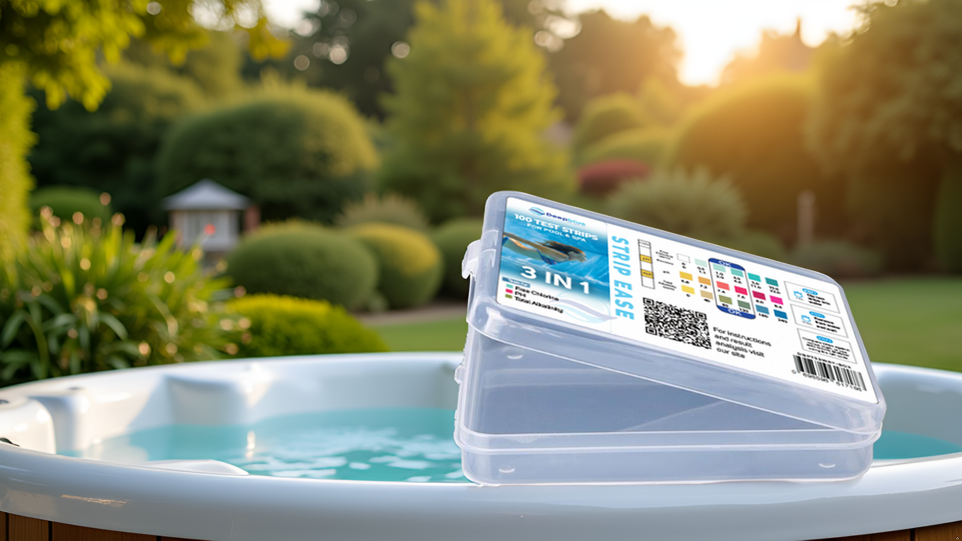 Deep Blue Pro Strip‑Ease 100 Spa Water Test Strips – 3-Way Chlorine – boxed pack with free results scanner - Image 7