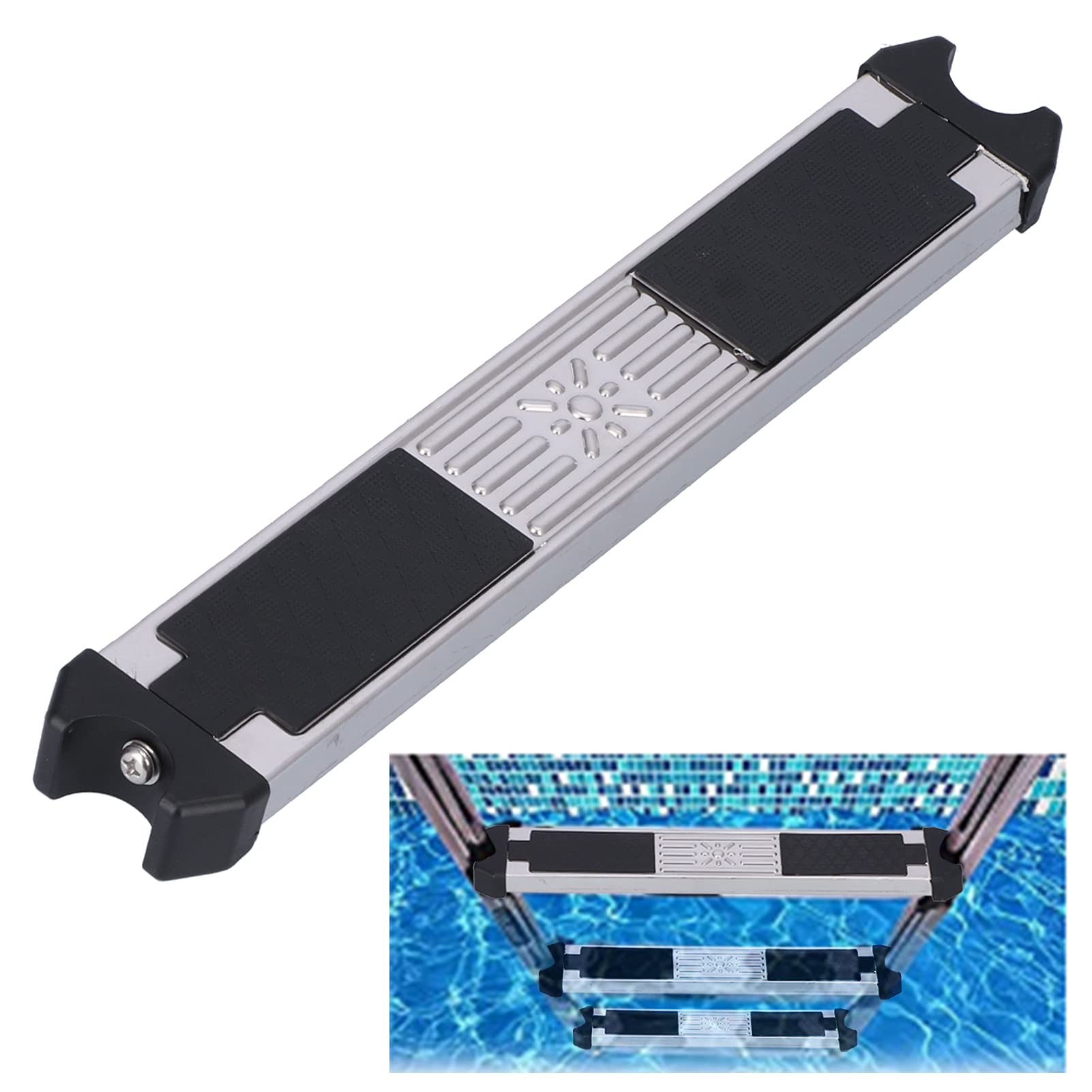 Single Tread Pool Step, Stainless Steel Tread with Non-Slip Surface - Single Tread Pool Step