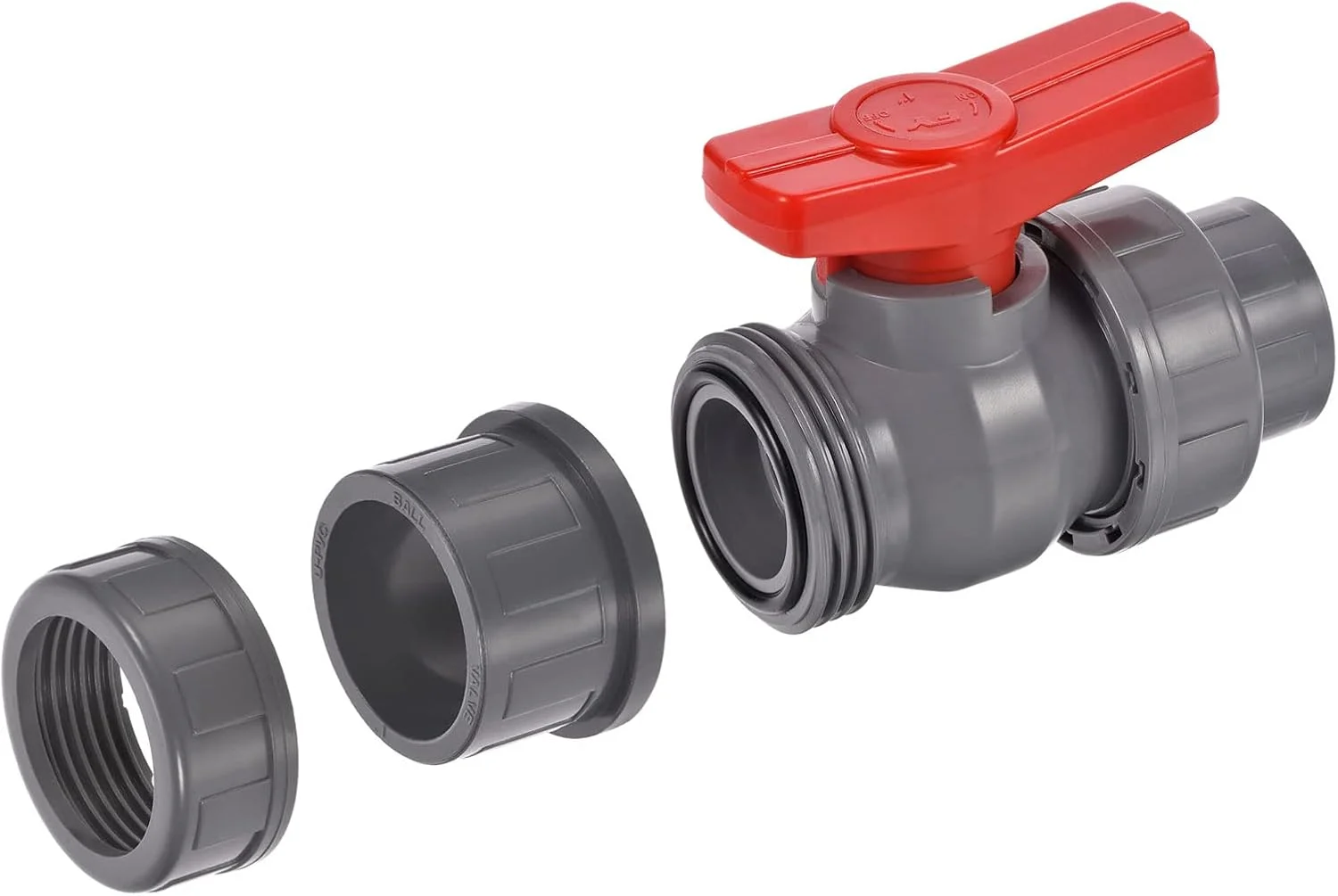Deep Blue Pro True Union PVC Ball Valve, 1.25 Inch Socket, Heavy Duty (637g) - PVC Ball Valve Socket 2Inch - Image 3
