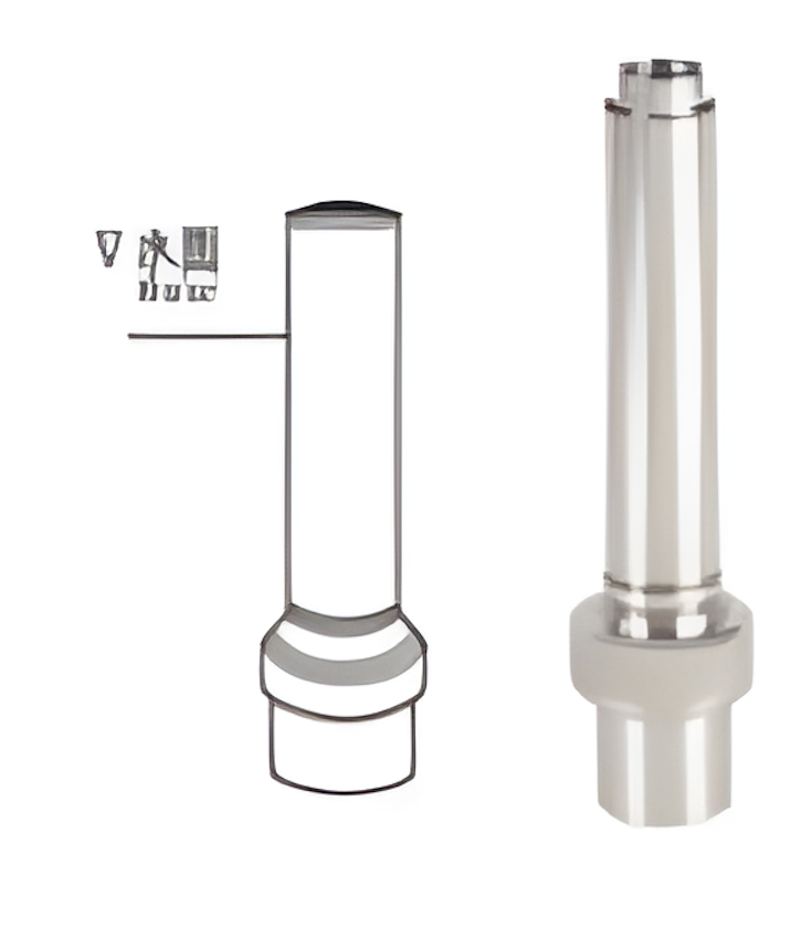 Deep Blue Jade Pillar Nozzle DN40 Stainless Steel 304, Adjustable - Multi-Level Spray Height - Adj Jade Pillar Nozzle DN40 - Image 2