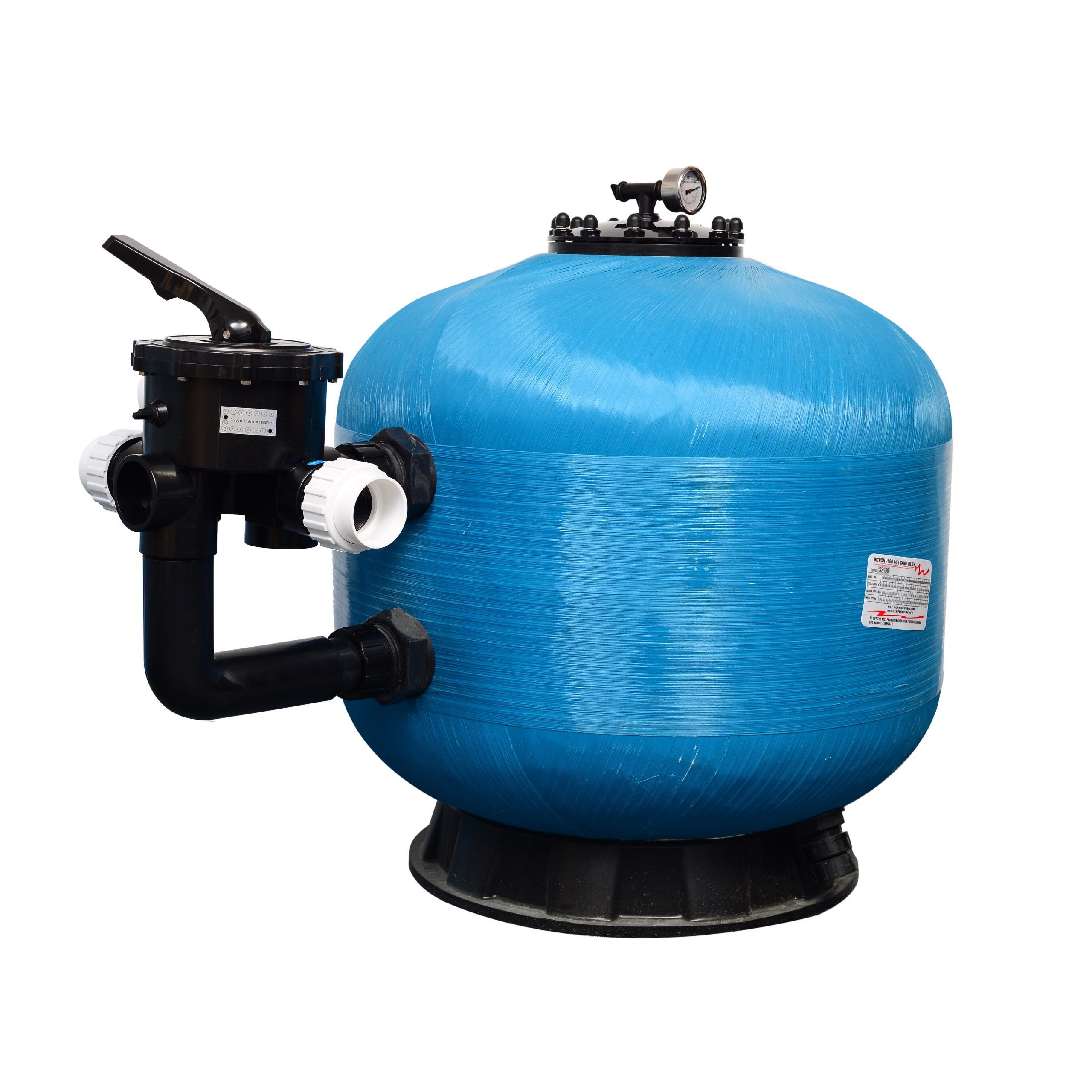 Deep Blue Side Mount Sand Filter 48" (1200mm), Resin Build, for Dependable Filtration - Side Mount 25Inch - Image 3
