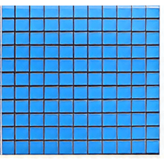 Deep Blue Ceramic Mosaic Deep Sky Blue Tiles - 25x25mm for Concrete Pools, 300x300mm Sheet