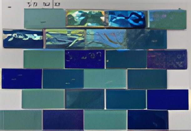 Deep Blue Dark Crystal Mosaic Tiles, 23.5 x 23.5mm for Concrete Pools, 304 x 304mm Sheet - Crystal Mosaic Green Pearl 48 C - Image 25
