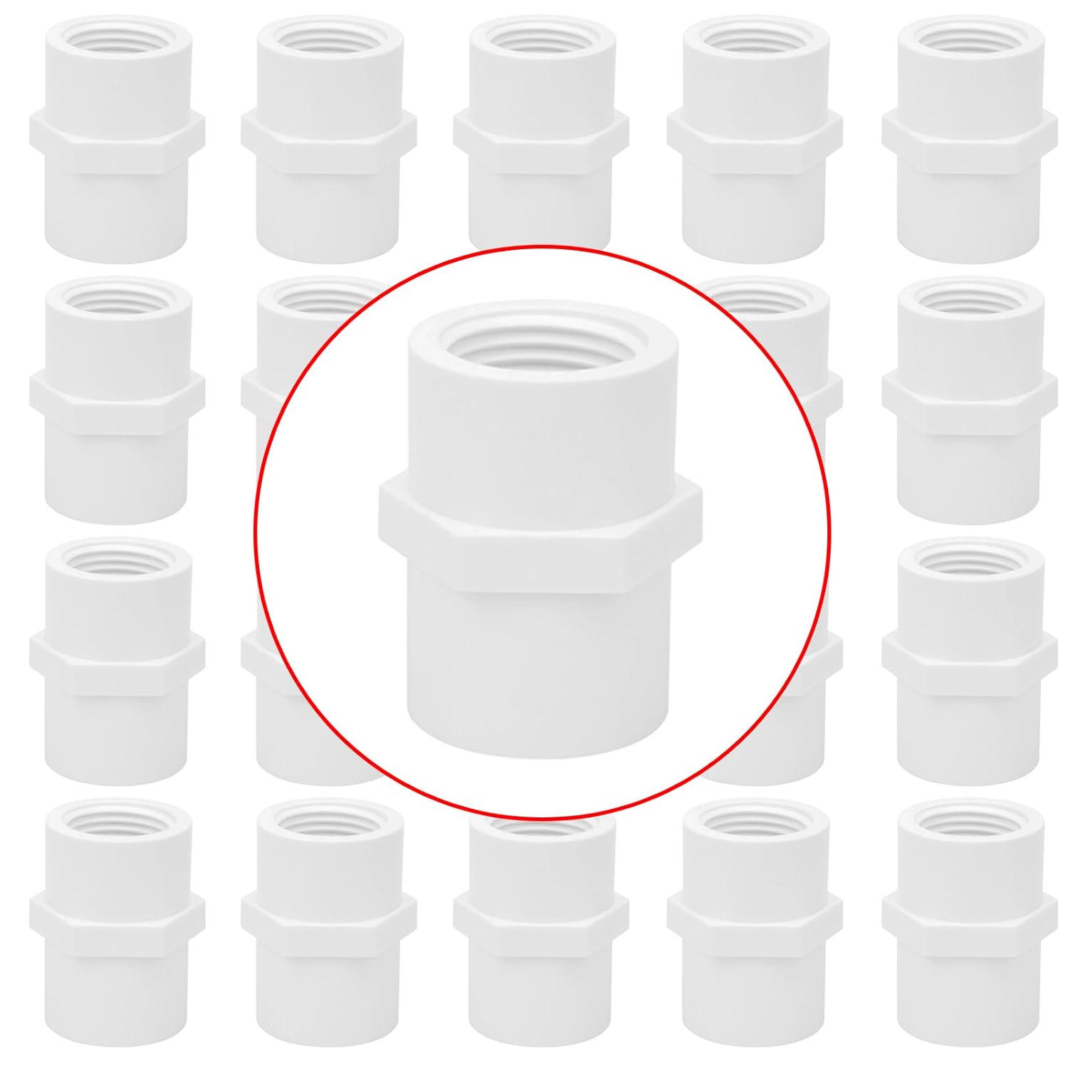Deep Blue 2 Inch Female Connector, Metric Pipe, ABS Plastic - 2Inch Male Connector Metric