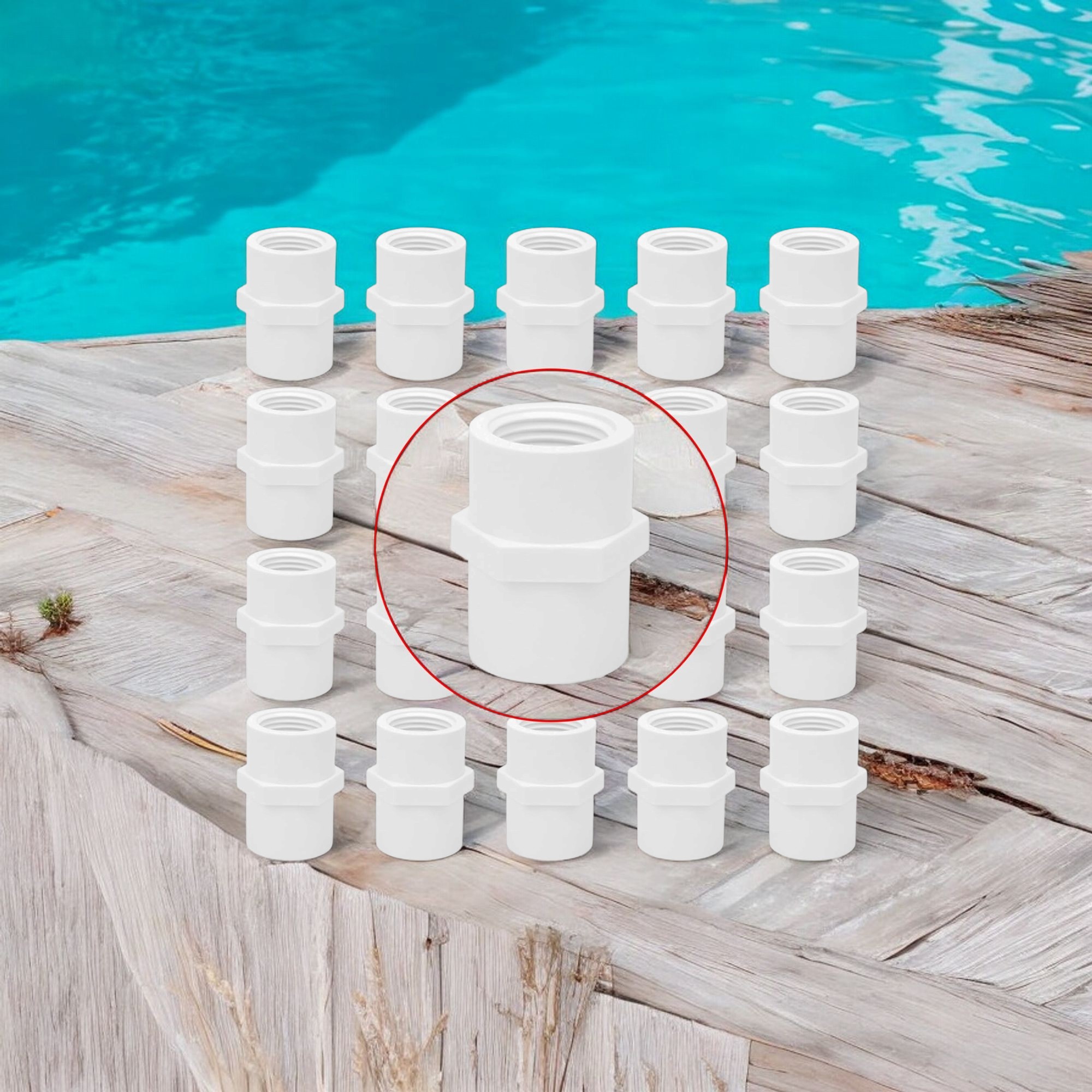 Deep Blue 2 Inch Female Connector - Metric Pipe ABS Plastic - Image 4