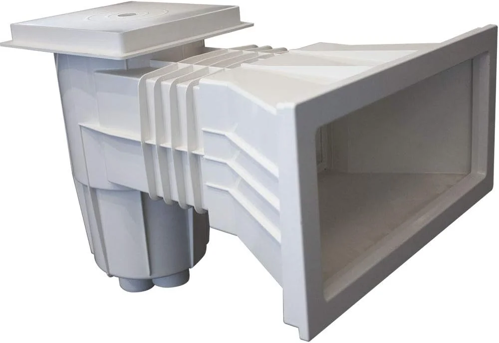Deep Blue Wide Mouth ABS Skimmer, Square Frame with Round Lid, for Concrete Pools