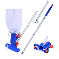 Deep Blue Pro Flushing Vacuum Cleaner Head for Pools - 1.2m Pole