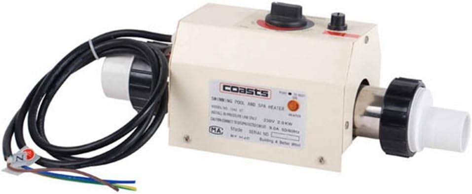 Deep Blue Compact 2KW Water Heater, 50/60Hz, 9A, Efficient Design - Hot Tub Heater Straight 3kw