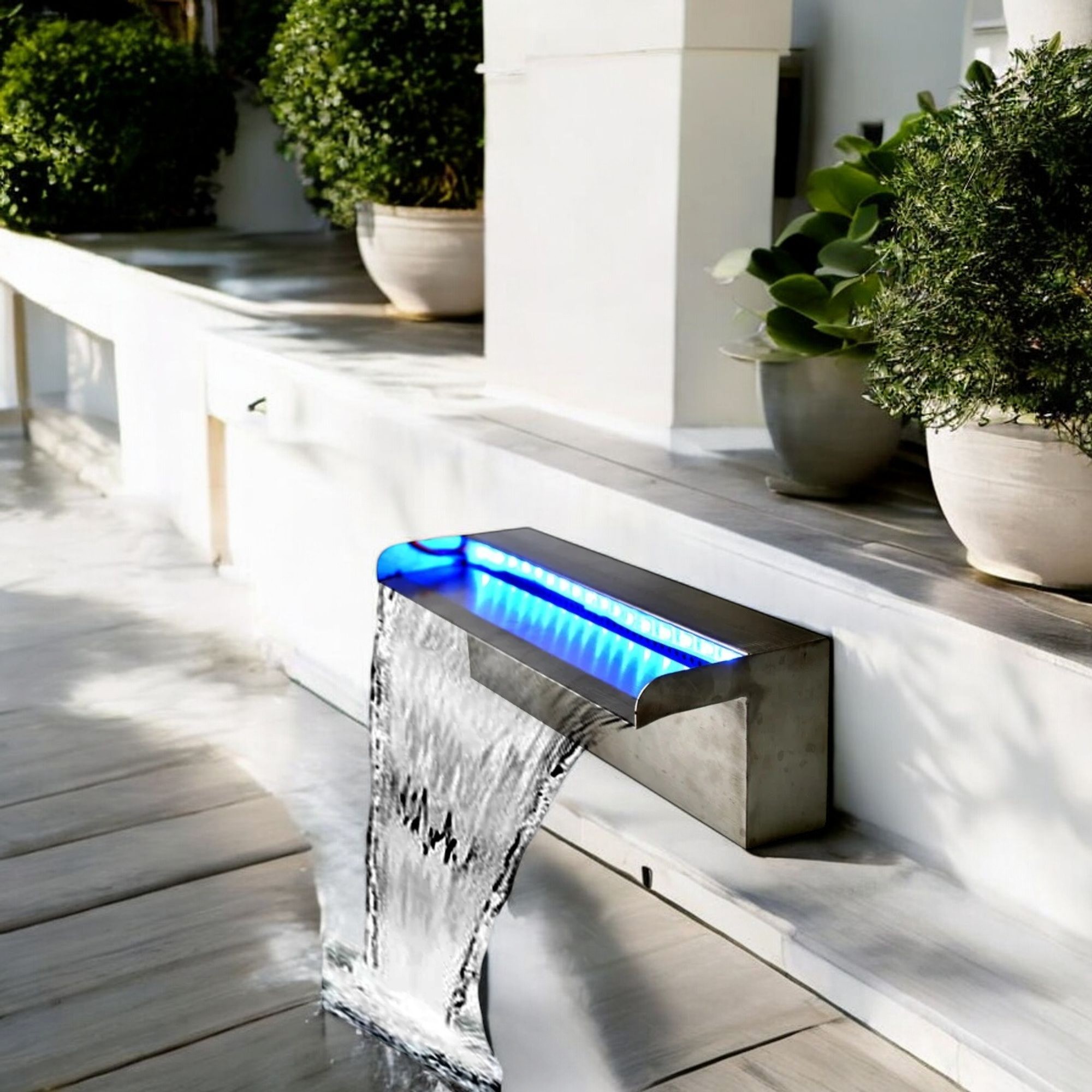 Deep Blue Swimming Pool Fountain Waterfall Water Feature, 1200mm, 35mm Lip - PVC Waterfall 300mm 35mm Lip - Image 11