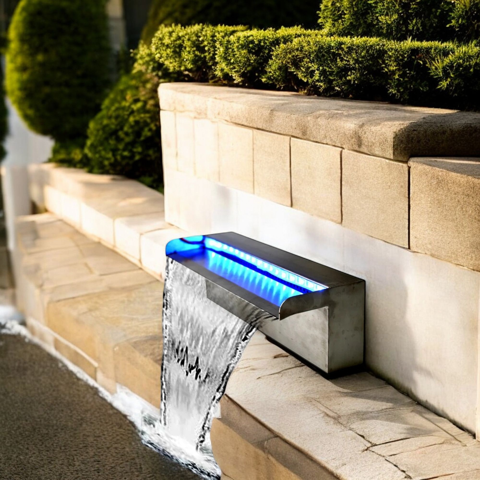 Deep Blue Swimming Pool Fountain Waterfall Water Feature, 1200mm, 35mm Lip - PVC Waterfall 600mm 35mm Lip - Image 11