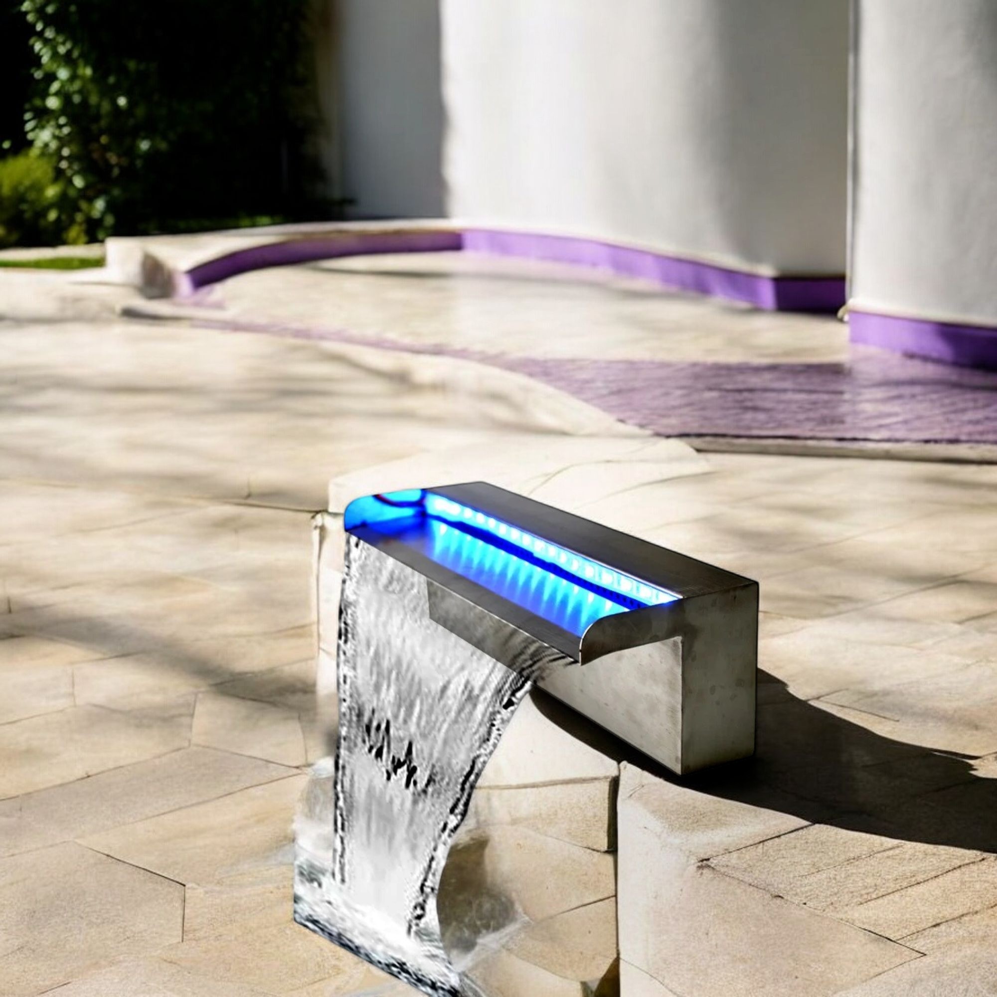 Deep Blue Swimming Pool Fountain Waterfall Water Feature, 1200mm, 35mm Lip - PVC Waterfall 900mm 35mm Lip - Image 12