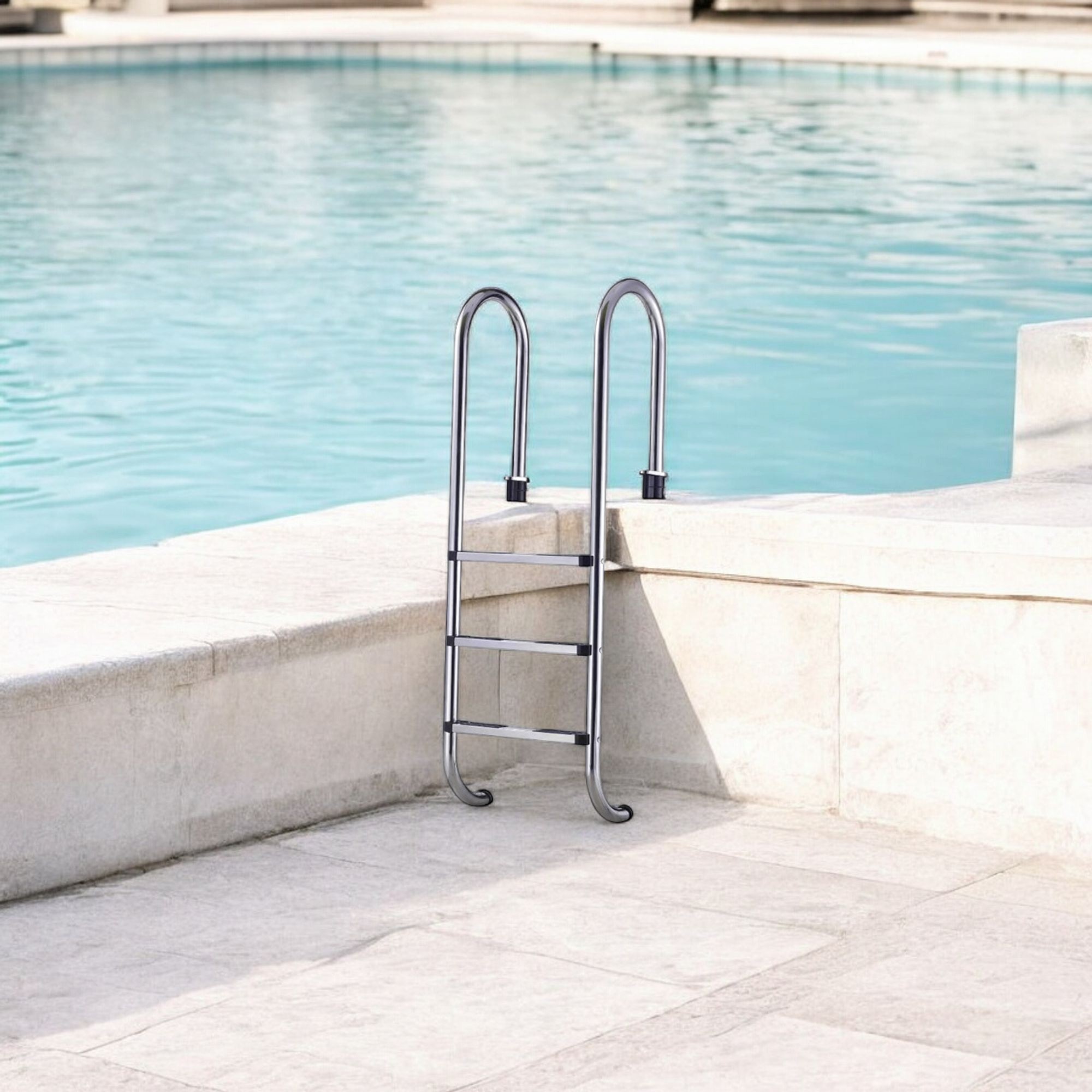 Deep Blue Pro Slimline Pool ladder. 2 Tread. High quality safe Stainless steel - Image 12