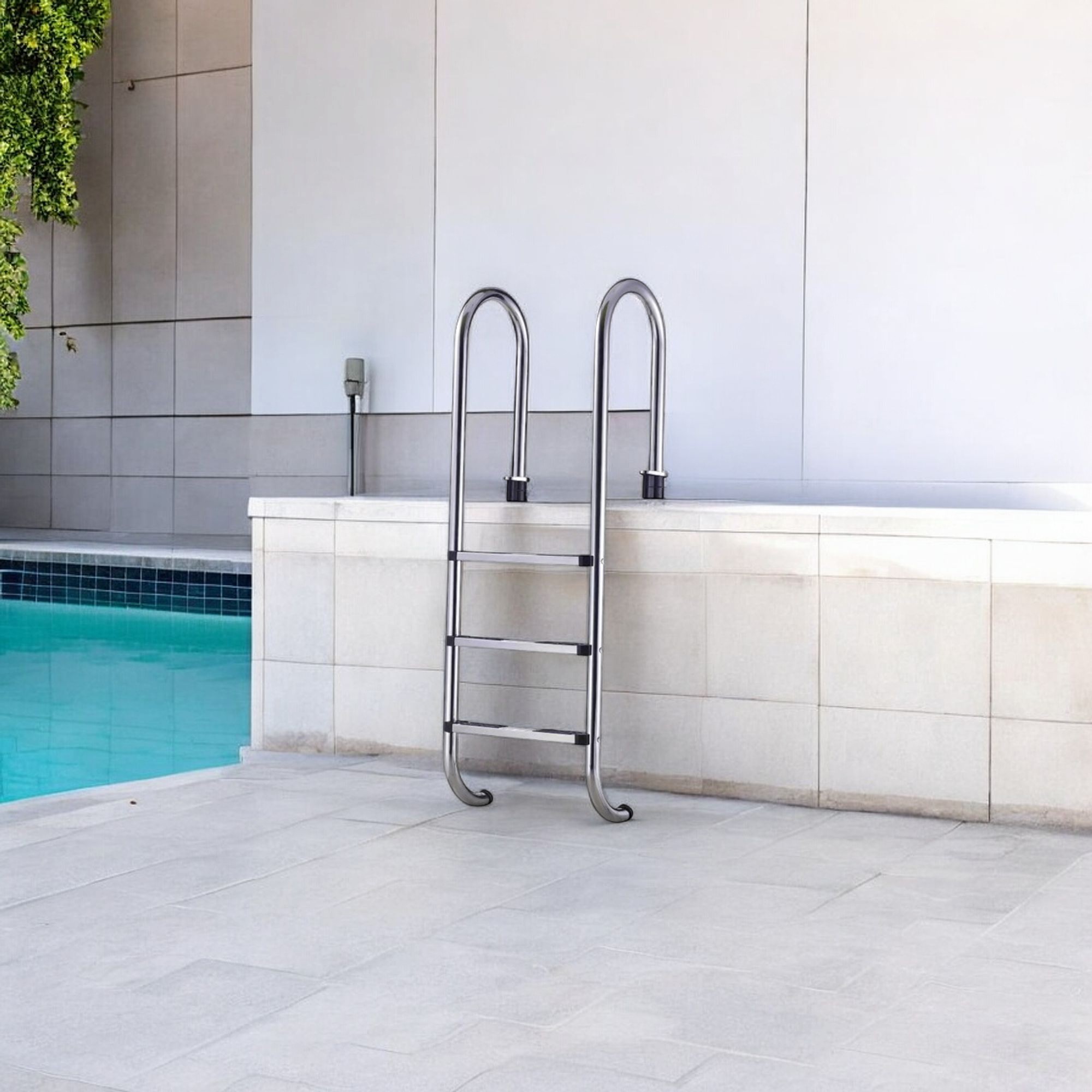Deep Blue Pro Slimline Pool ladder. 2 Tread. High quality safe Stainless steel - Image 14