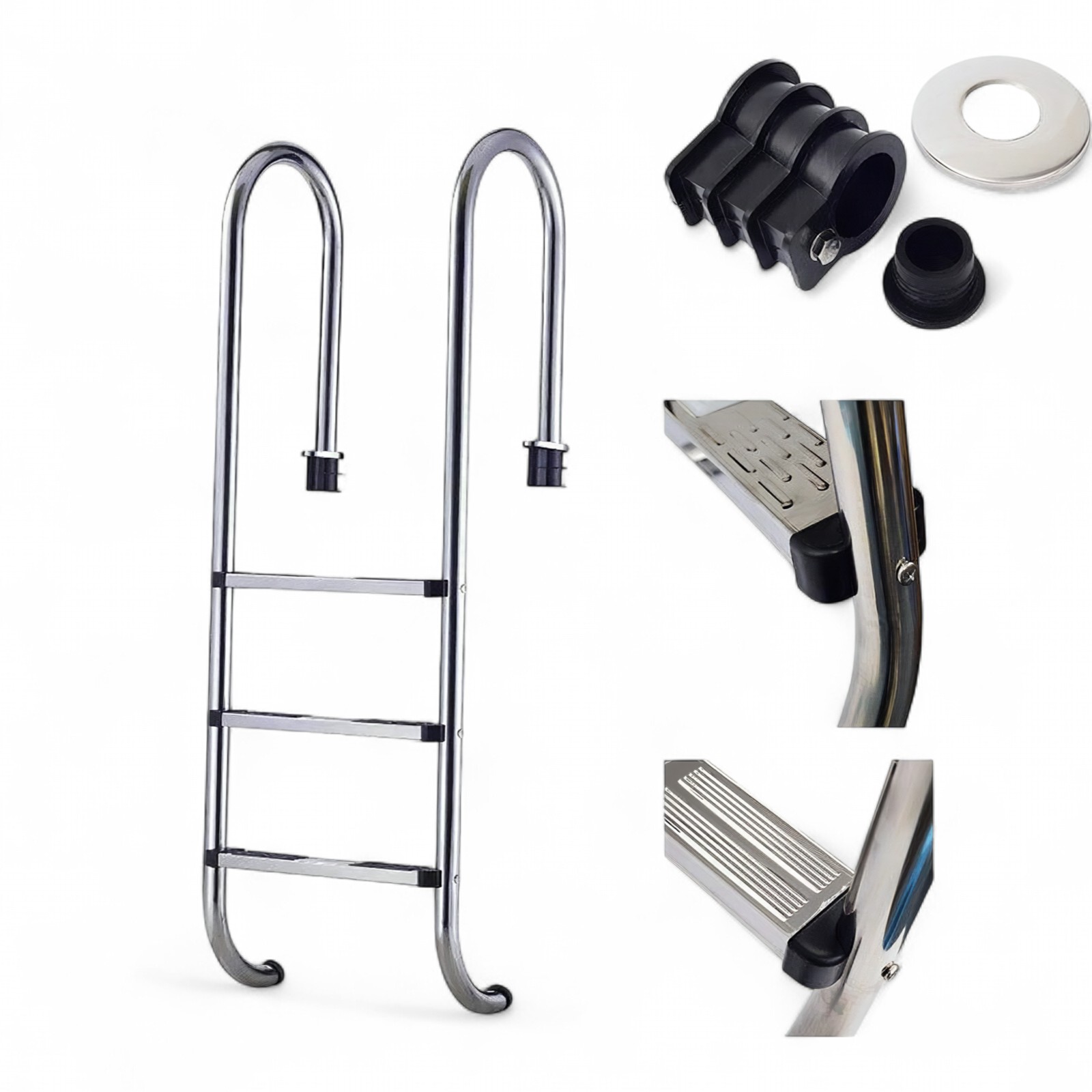 Deep Blue Pro Slimline Pool ladder. 2 Tread. High quality safe Stainless steel - Image 11
