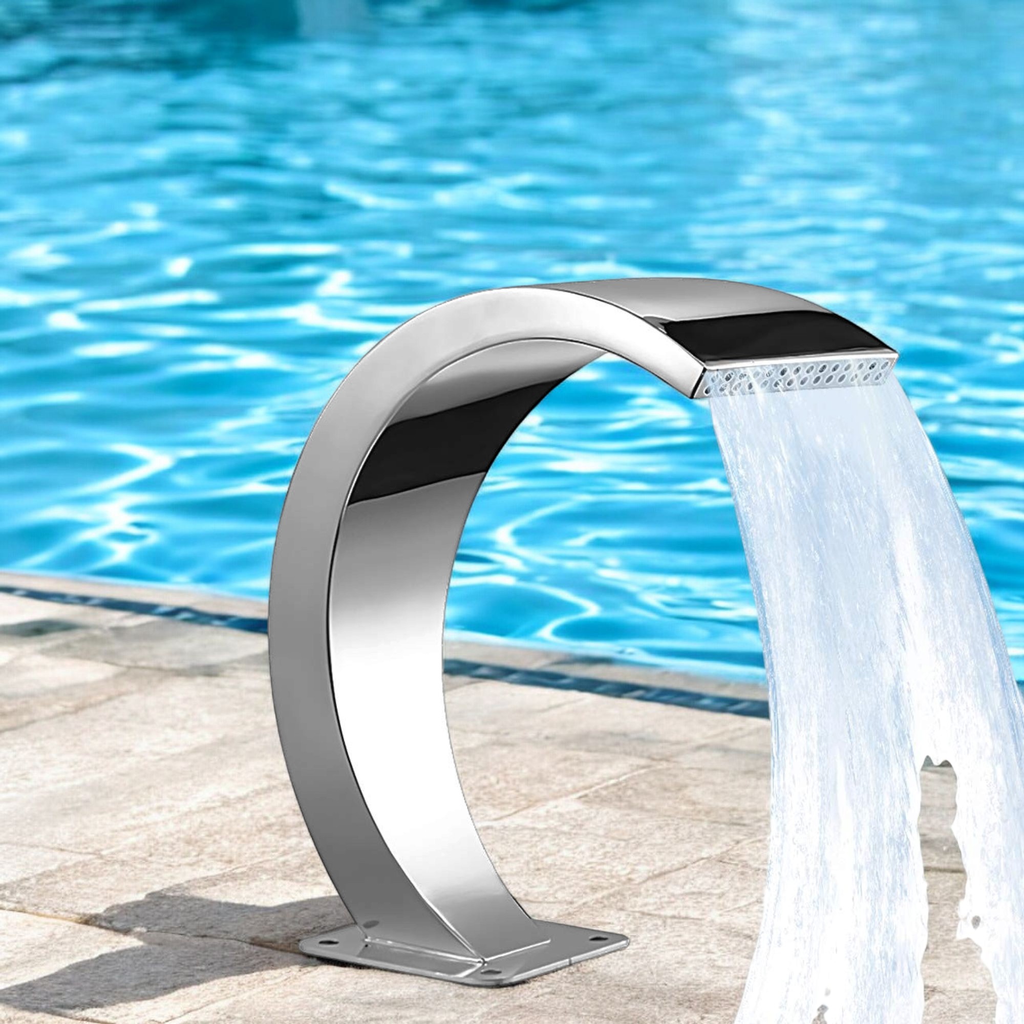 Deep Blue Pro Stainless Steel Pool Waterfall Aquarius 250x100mm, 304 Steel - Image 7