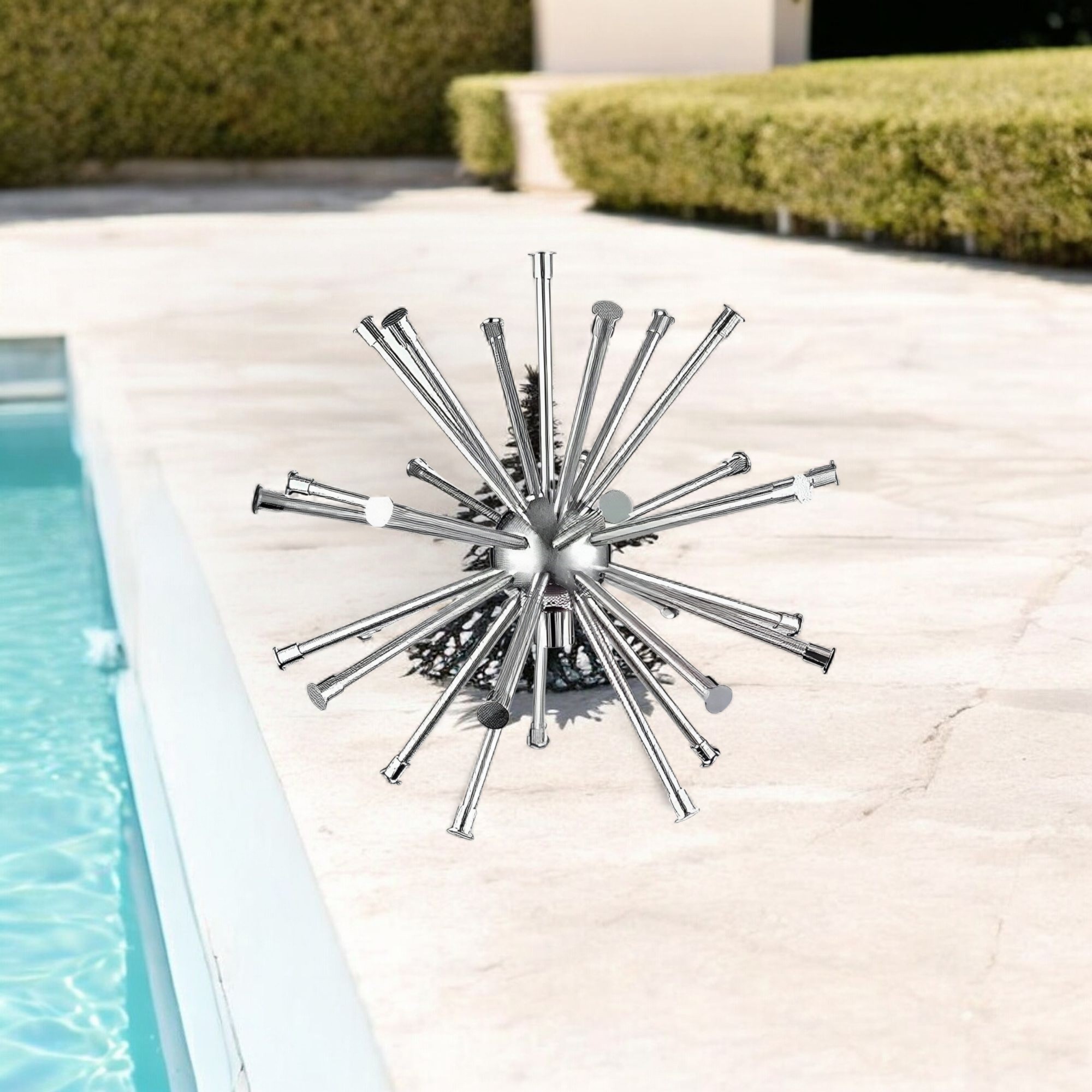 Deep Blue Crystal Ball Nozzle DN25 - Stainless Steel 304, Decorative Spray Design - Image 4
