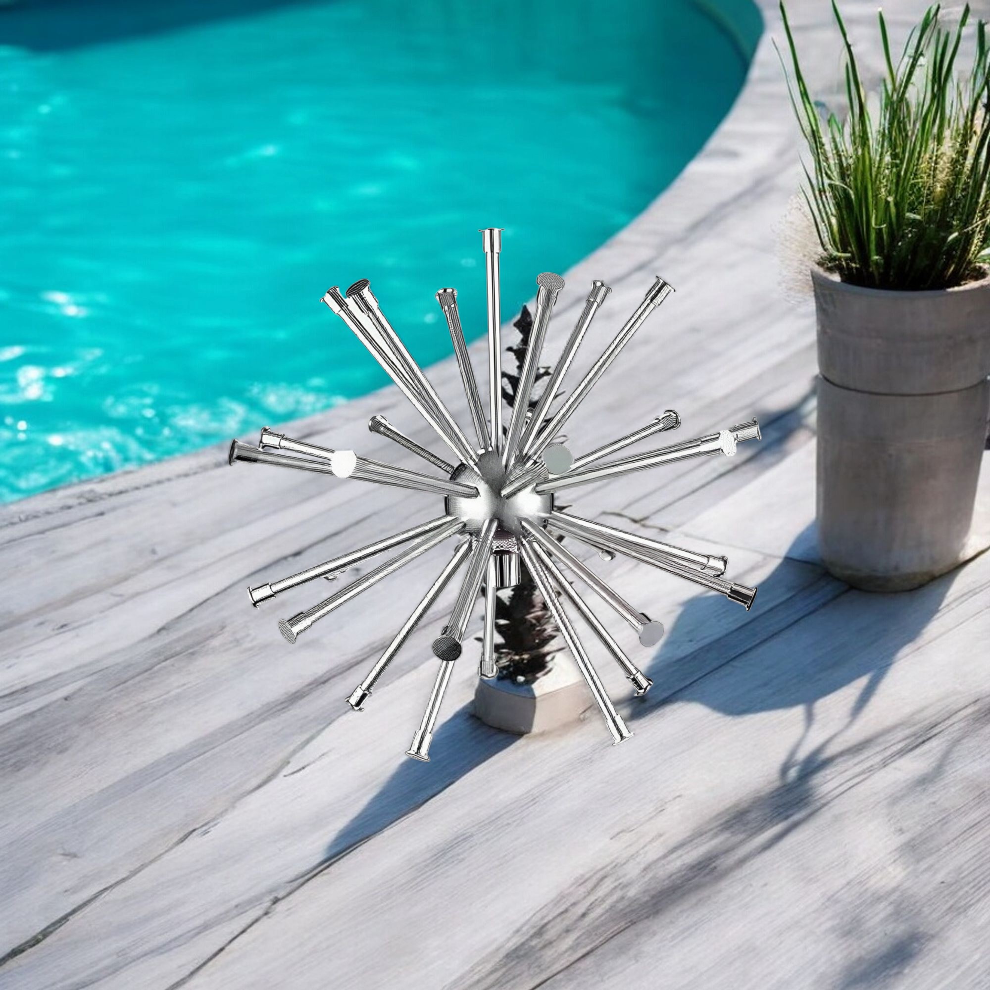 Deep Blue Crystal Ball Nozzle DN25 - Stainless Steel 304, Decorative Spray Design - Image 5