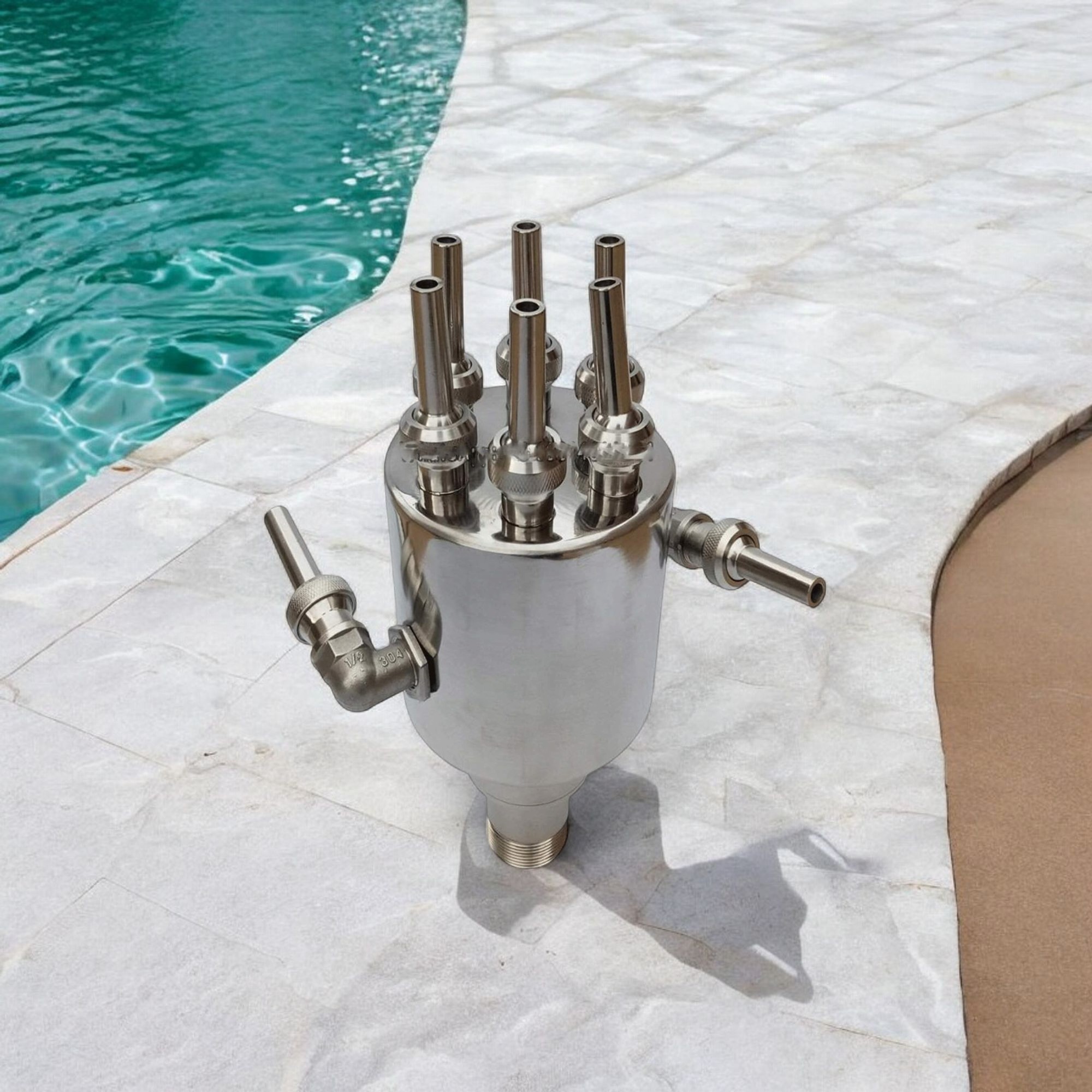 Deep Blue Special Rotating Flower Blue Nozzle DN40 - Stainless Steel 304, Dynamic Water Display - Image 3