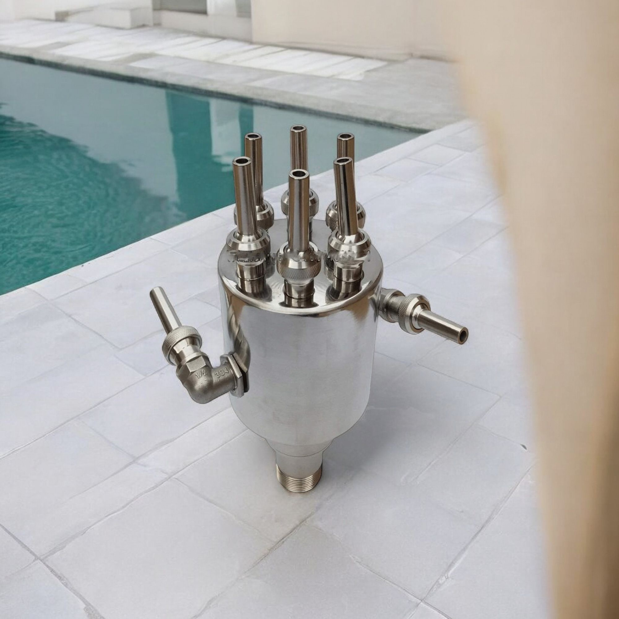 Deep Blue Special Rotating Flower Blue Nozzle DN40 - Stainless Steel 304, Dynamic Water Display - Image 5