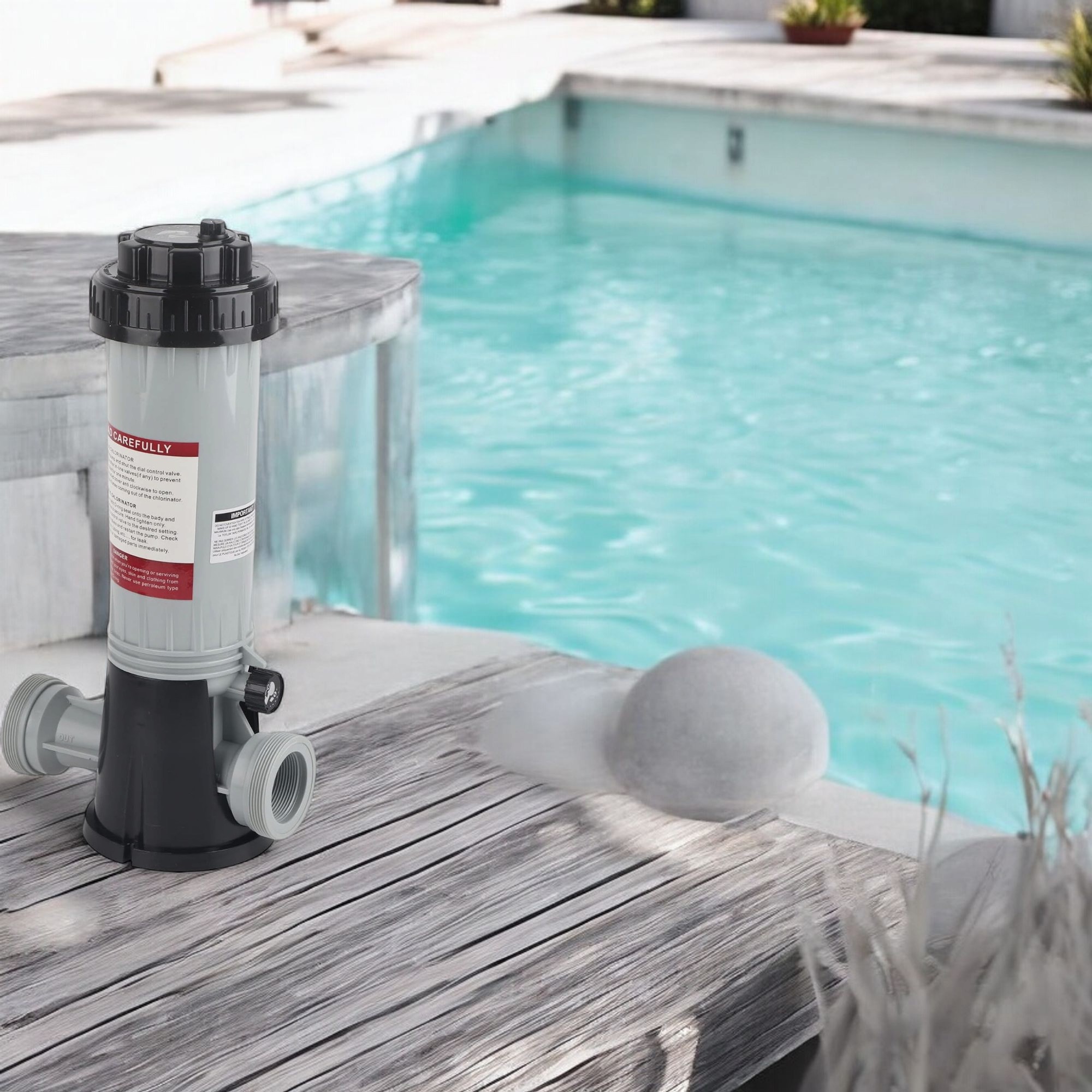 Deep Blue 1.9kg Swimming Pool Chlorine Feeder: 1.5-Inch Internal and 2-Inch External Connection - Rainbow Dosing Pump - Image 4