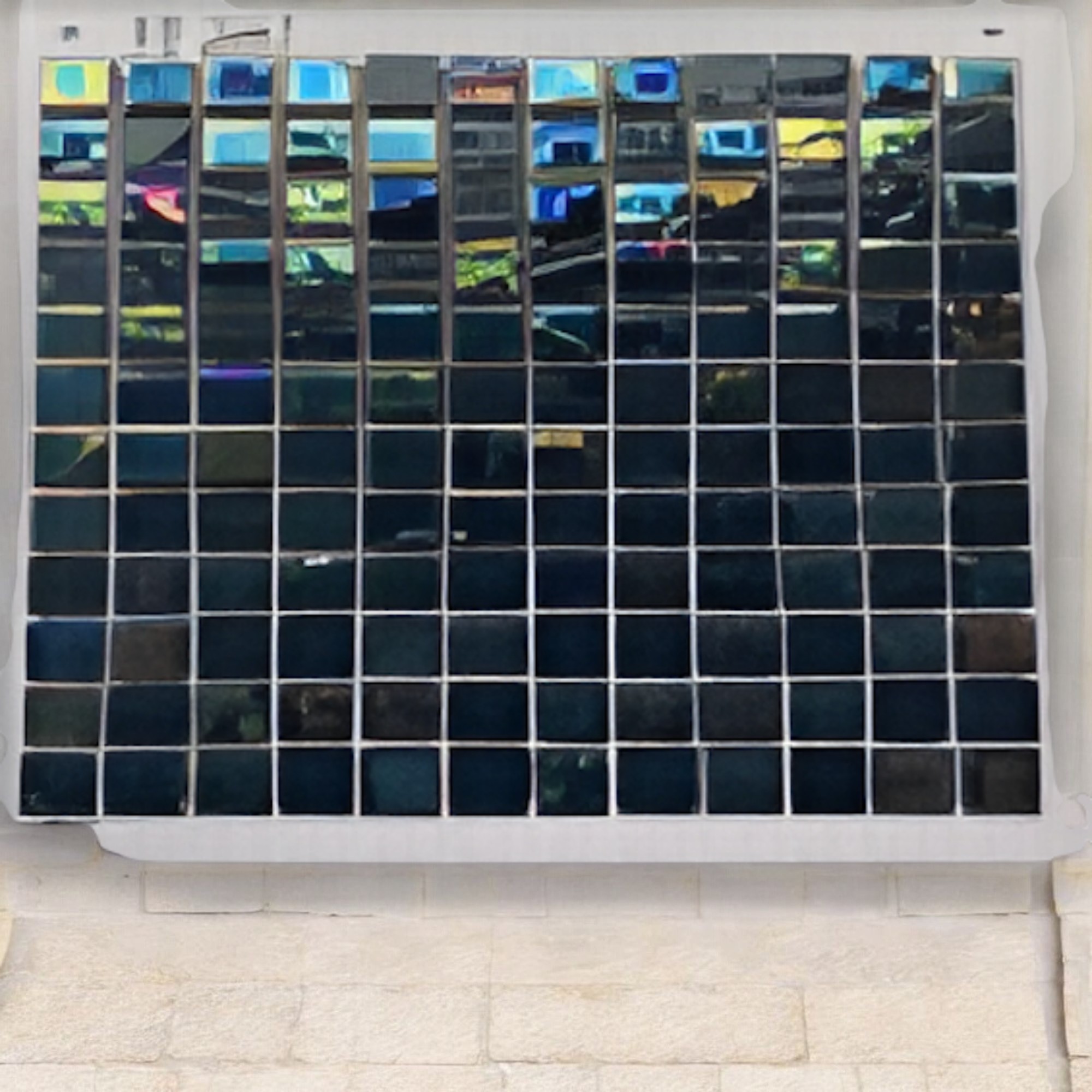 Deep Blue Crystal Mosaic Dark Tiles - 23.5x23.5mm for Concrete Pools, 304x304mm Sheet - Image 2