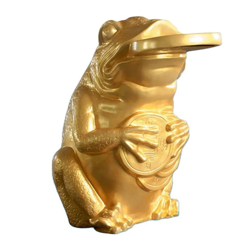 Deep Blue Golden Toad Large Fountain Statue Sprayer, 660 x 700 x 1100mm, 25kg - Acrylic Waterfall 450mm DC12V