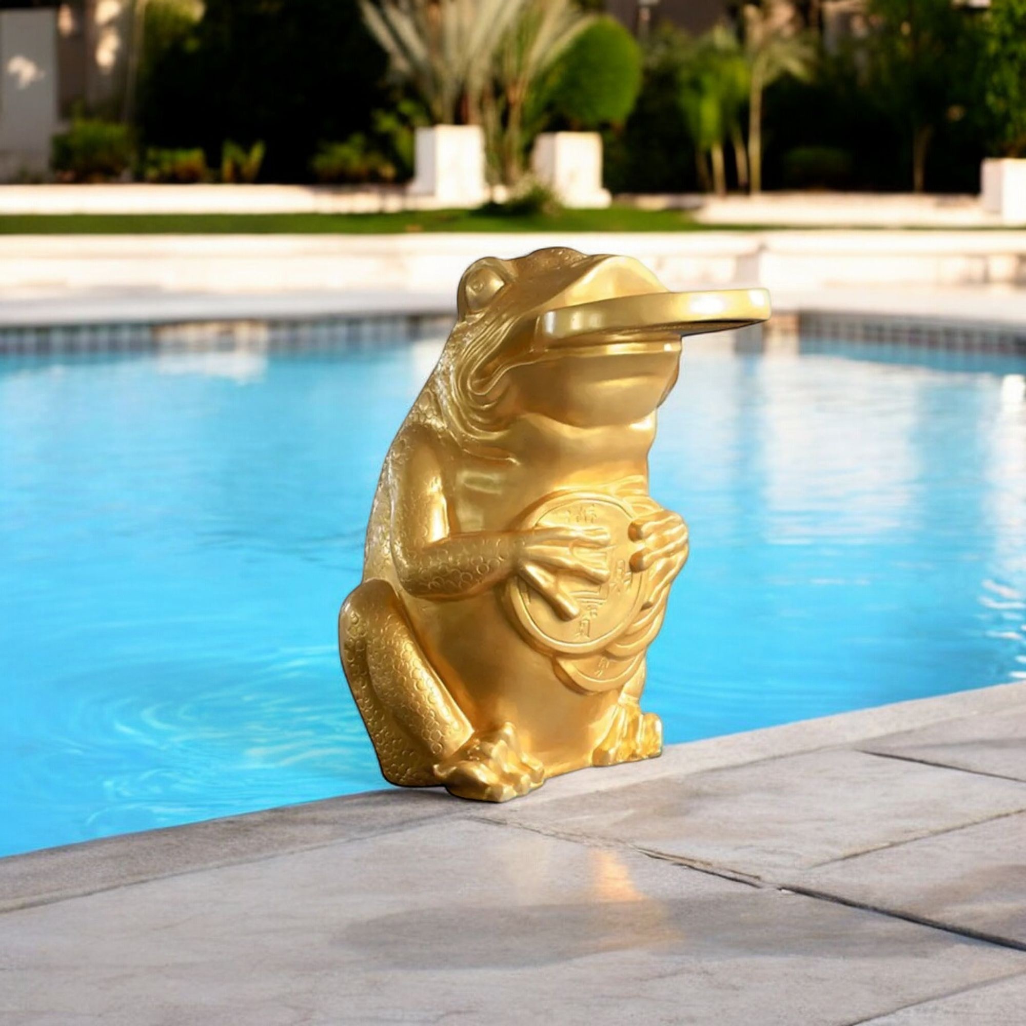 Deep Blue Golden Toad Large Fountain Statue Sprayer, 660 x 700 x 1100mm, 25kg - LED Strip Light + Controller - Image 5