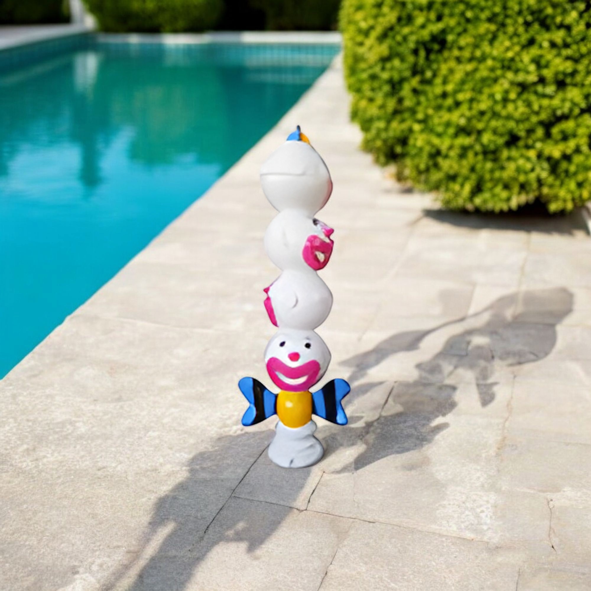 Deep Blue Long Waist Clown Large Fountain Statue Sprayer - 3000mm Height, 800mm Width, 350mm Base - Image 2