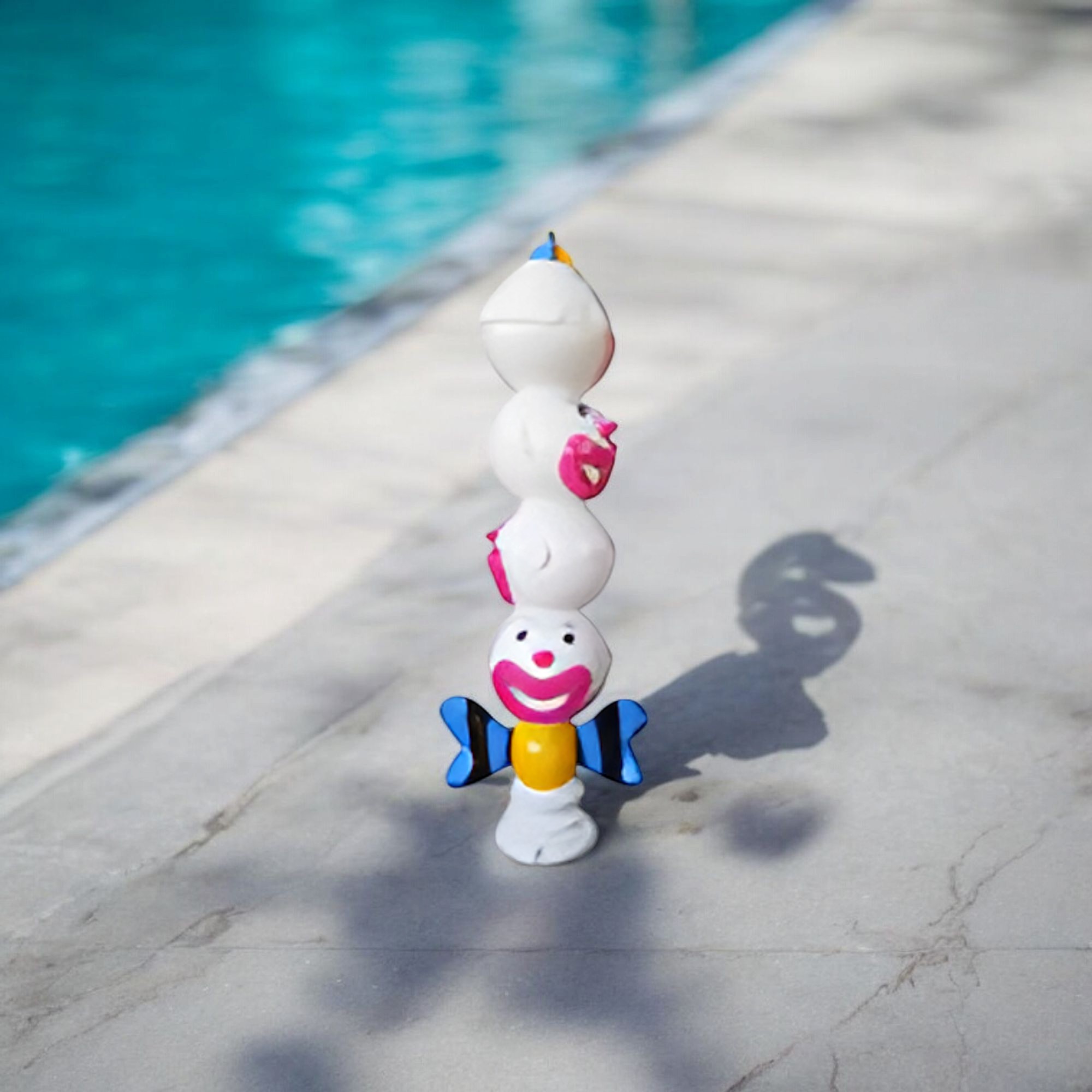 Deep Blue Long Waist Clown Large Fountain Statue Sprayer - 3000mm Height, 800mm Width, 350mm Base - Image 4