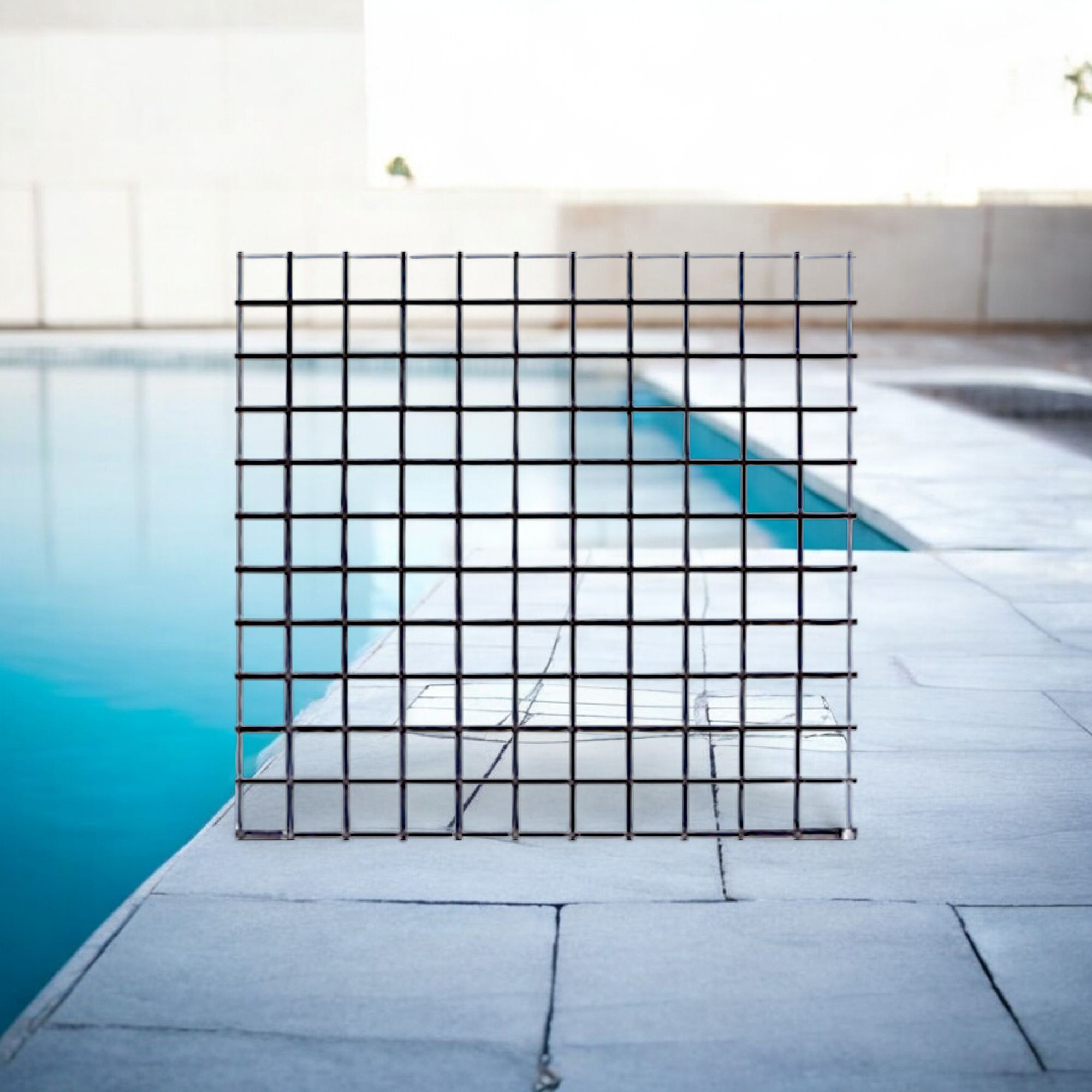 Deep Blue Ceramic Mosaic White Tiles - 25x25mm for Concrete Pools, 300x300mm Sheet - Image 4
