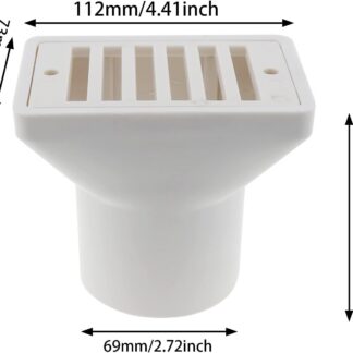 Deep Blue Concrete Pool Gutter Drain - 2 Inch Imperial ABS - Suction Port Cover 1.5Inch