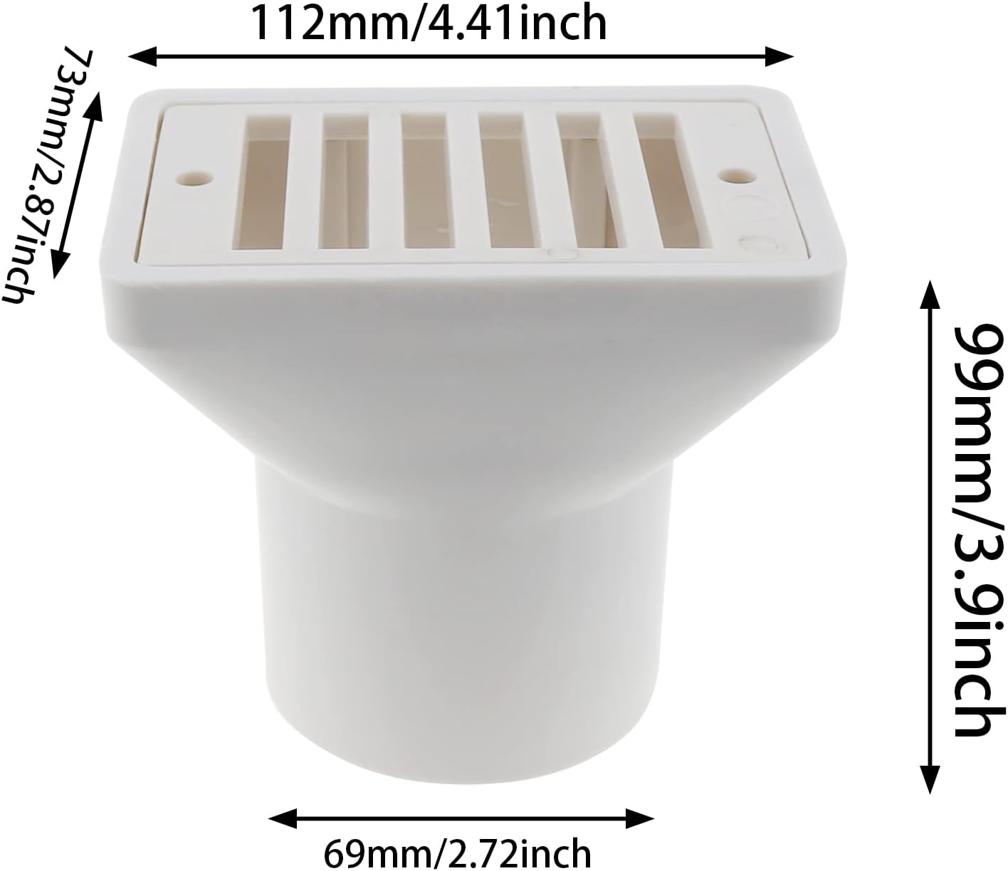 Deep Blue Concrete Pool Gutter Drain - 2 Inch Imperial ABS - Gutter Drain 2Inch Metric