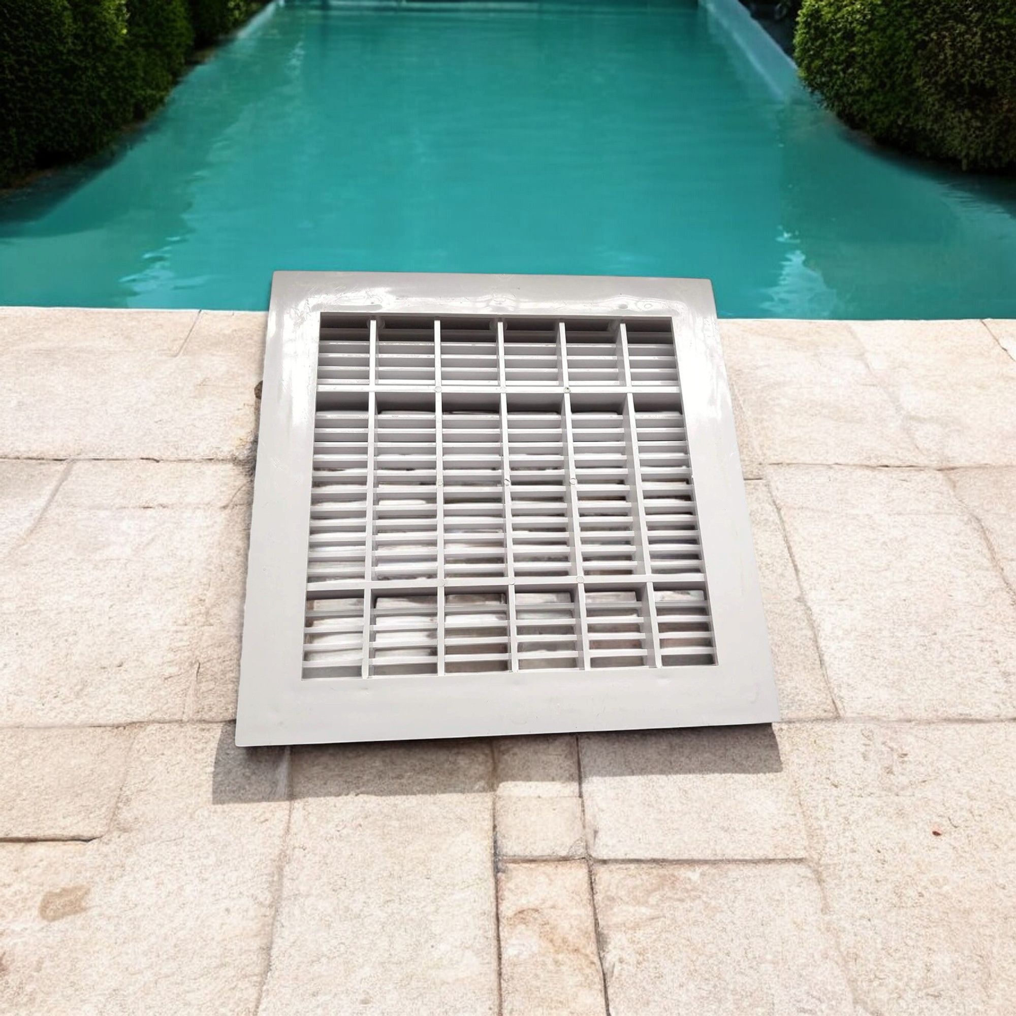 Deep Blue Large Anti-Suction Square Main Drain for Concrete Pools - 12x12 Inch UV ABS - Image 4