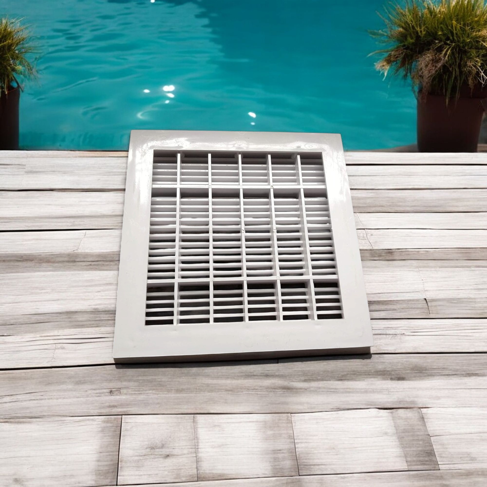 Deep Blue Large Anti-Suction Square Main Drain for Concrete Pools - 12x12 Inch UV ABS - Image 5
