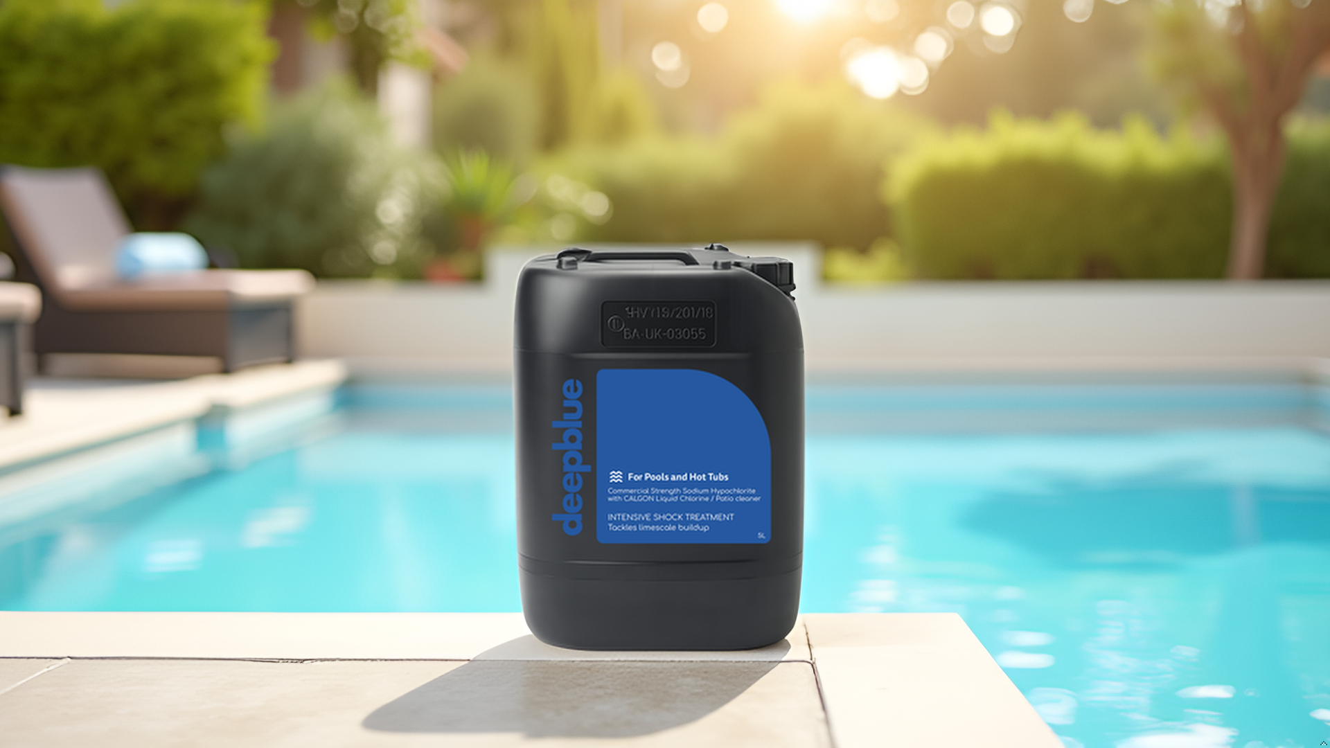 Age/Commercial use verification required: Deep Blue Pro Industrial Strength Liquid chlorine WITH CALGON for swimming pools hot tub jacuzzi Disinfecta - Image 2