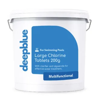 Deep Blue Multifunctional 200g Chlorine Tablets, Long Lasting with Stabiliser, Clarifier and Algae Inhibitor - 2Kg