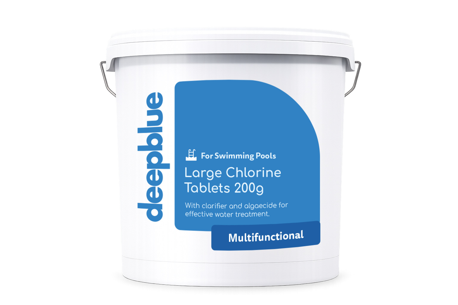 Deep Blue Multifunctional 200g Chlorine Tablets, Long Lasting with Stabiliser, Clarifier and Algae Inhibitor - 1Kg