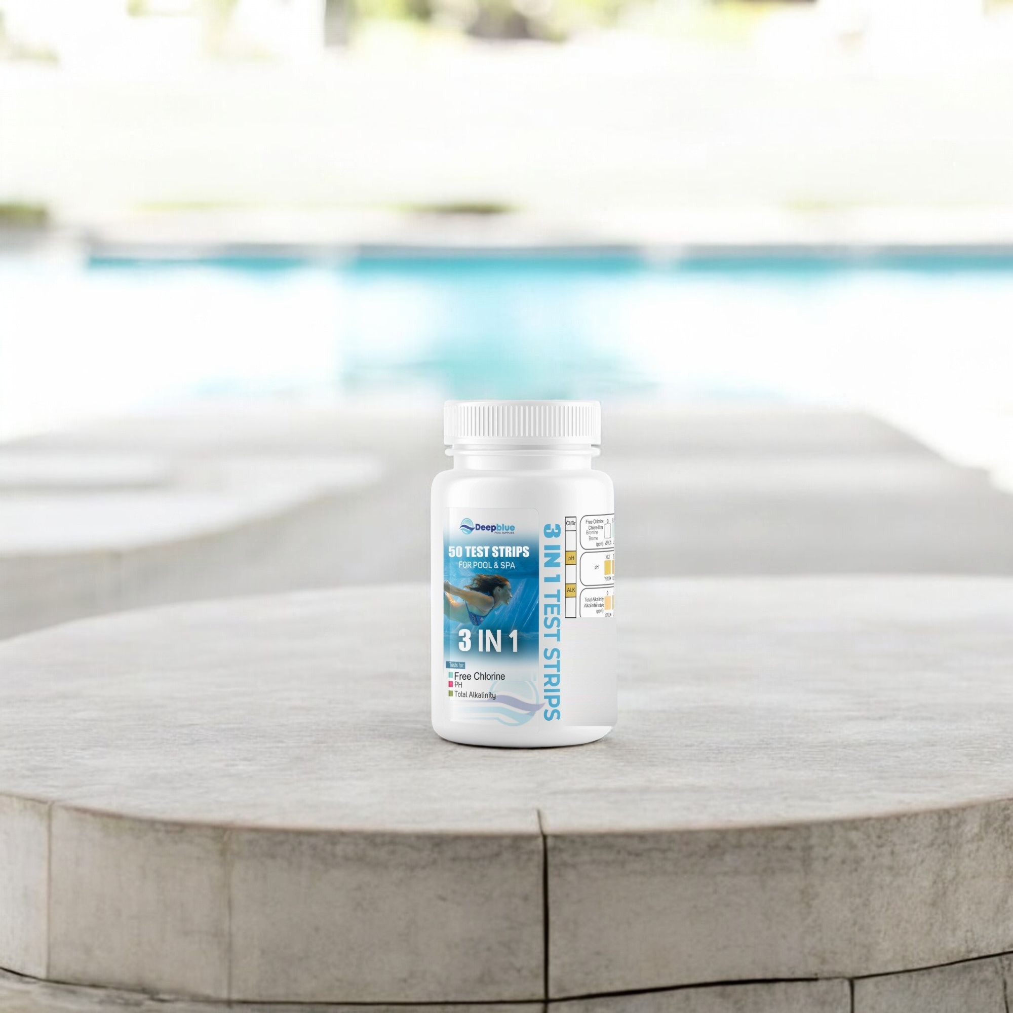 Deep Blue 3-in-1 Chlorine Test Strips, Pack of 50 - Image 4