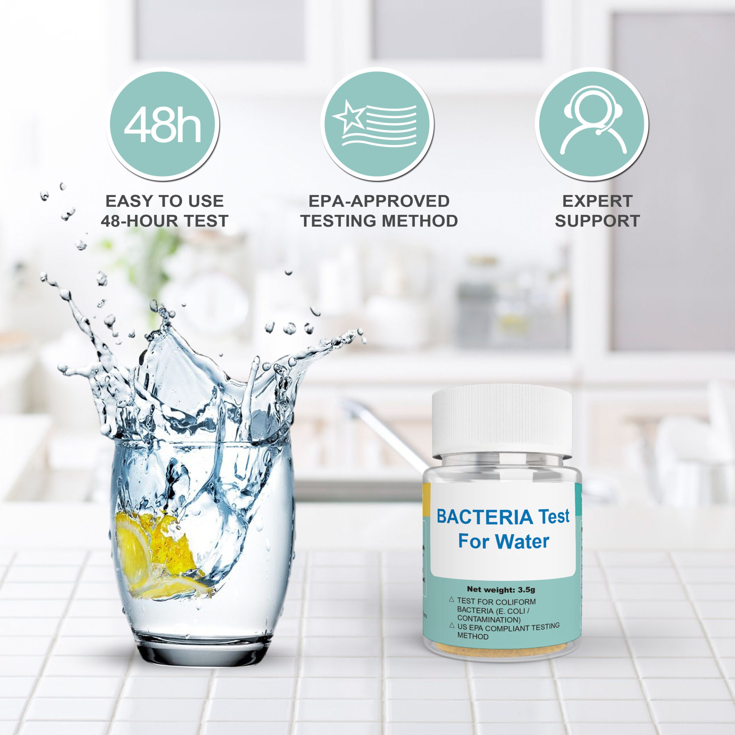 Deep Blue Coliform Bacteria Test Kit - Drinking Water Test, EPA-Compliant (48 Hour)