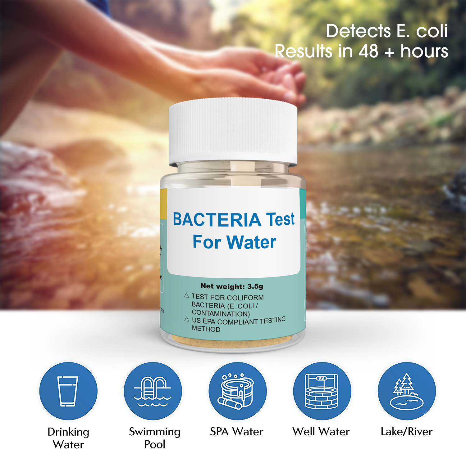 Deep Blue Coliform Bacteria Test Kit - Drinking Water Test, EPA-Compliant (48 Hour) - Image 2