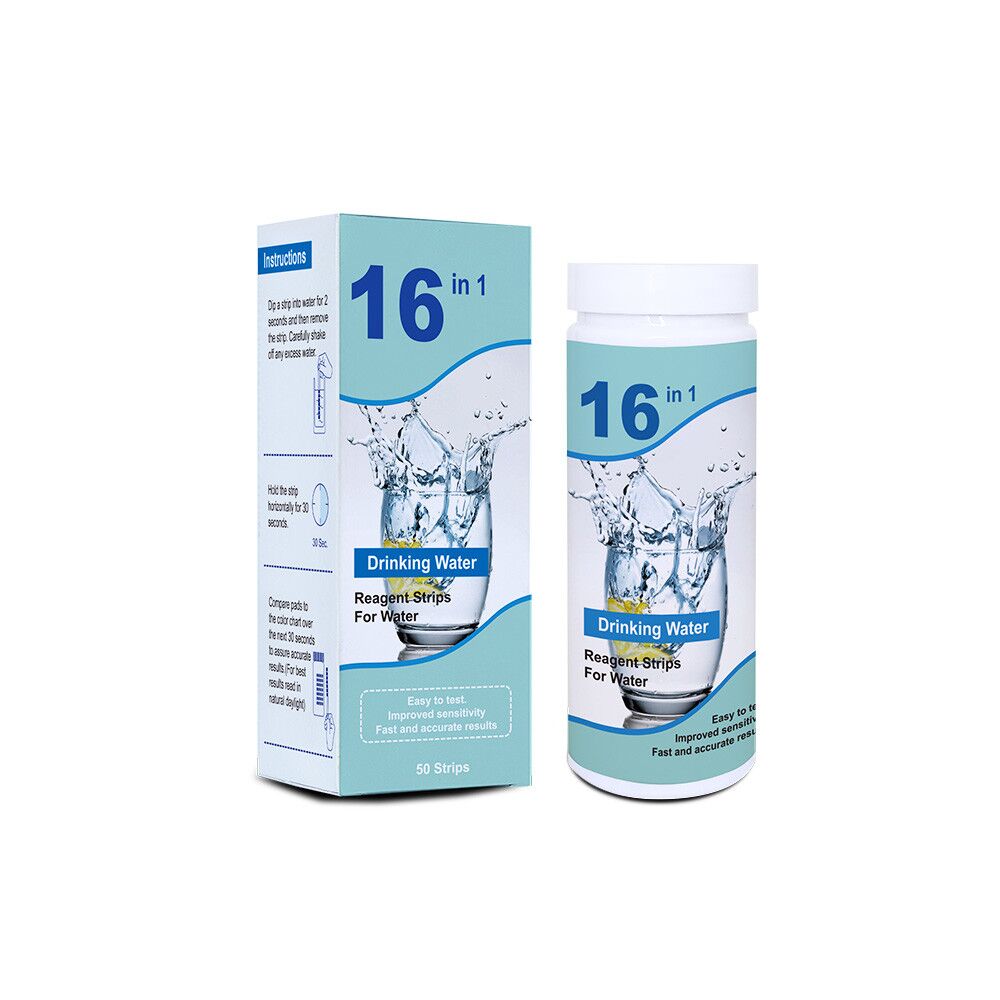 Deep Blue Drinking Water Test Strips - Tap, Well & Borehole Water Quality Test Kit, 16-in-1